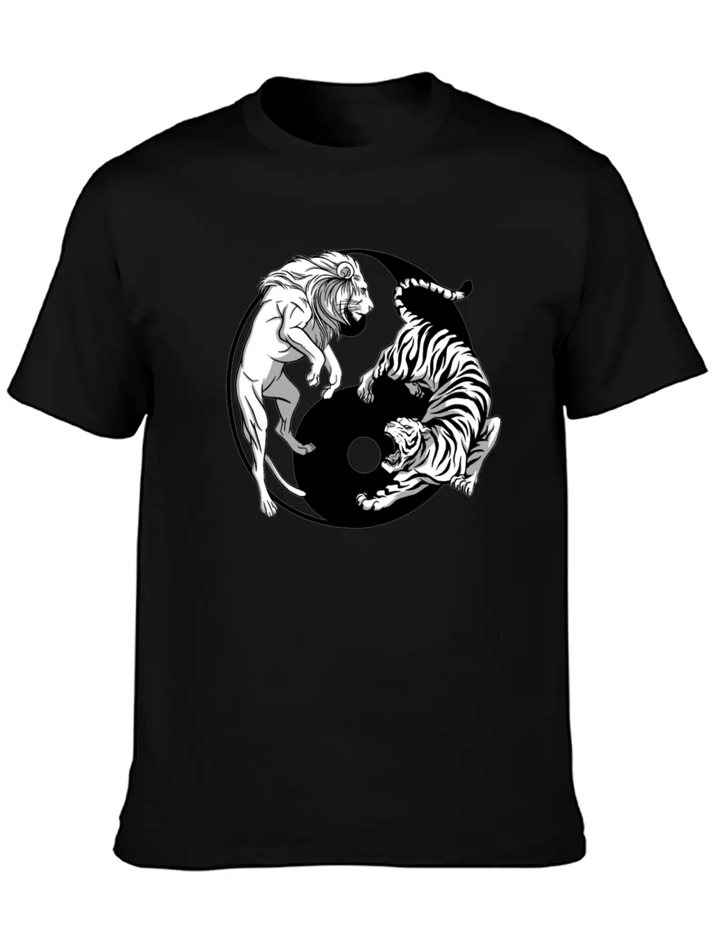 Yin Yang Tiger Lion Unisex Casual T-Shirt – Clean Design For Daily Comfort