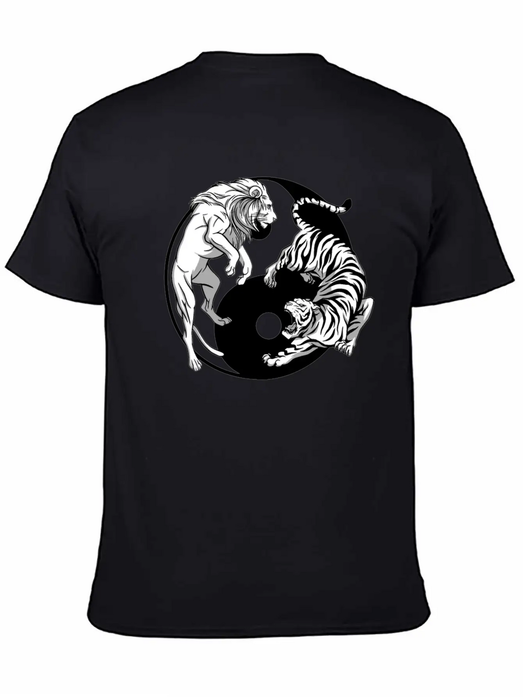 Yin Yang Tiger Lion Unisex Casual T-Shirt – Clean Design For Daily Comfort