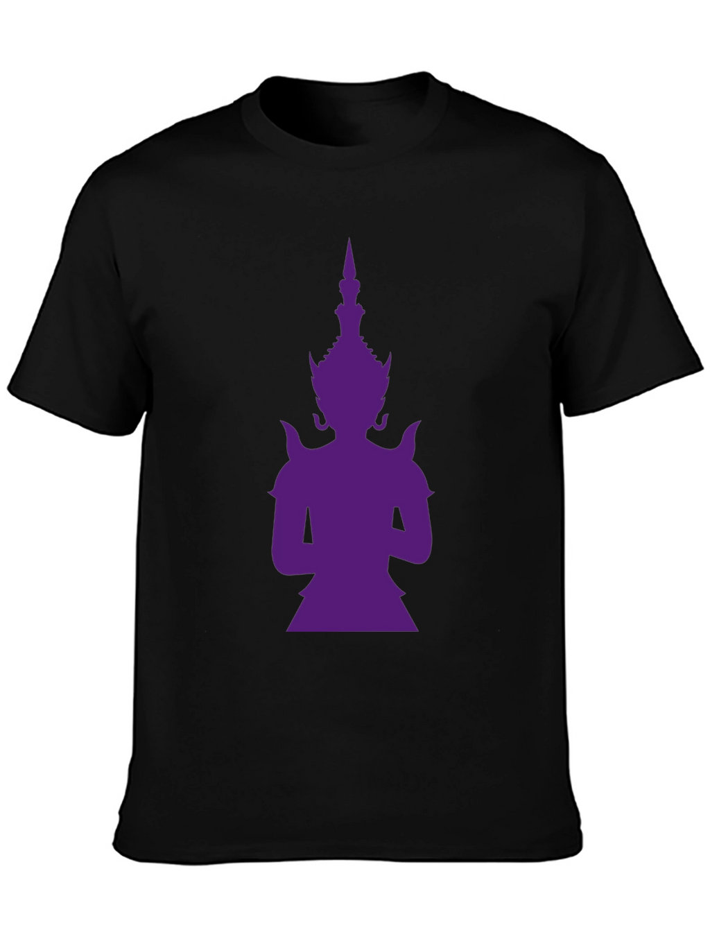Purple Thailand Guardian God Graphic Black T-Shirt