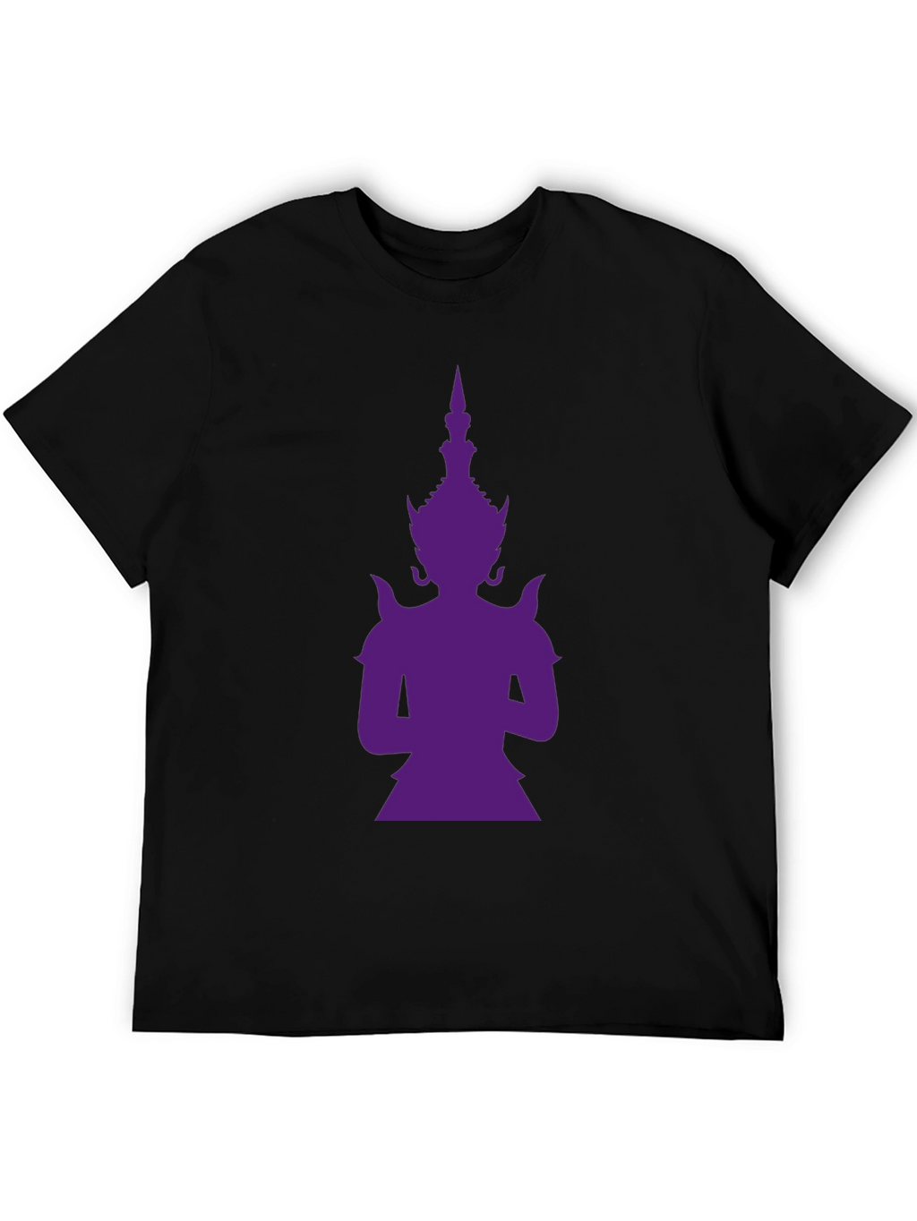 Purple Thailand Guardian God Graphic Black T-Shirt