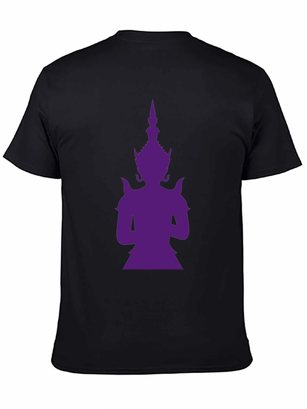 Purple Thailand Guardian God Graphic Black T-Shirt