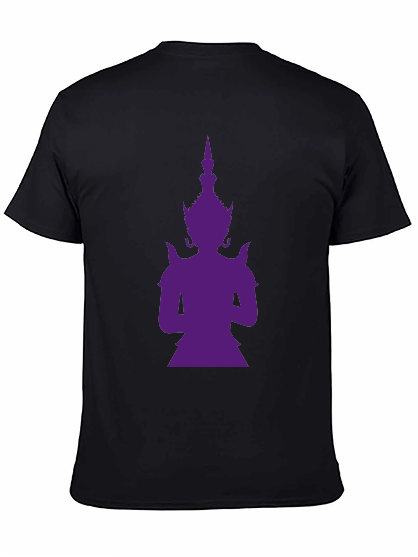 Purple Thailand Guardian God Graphic Black T-Shirt