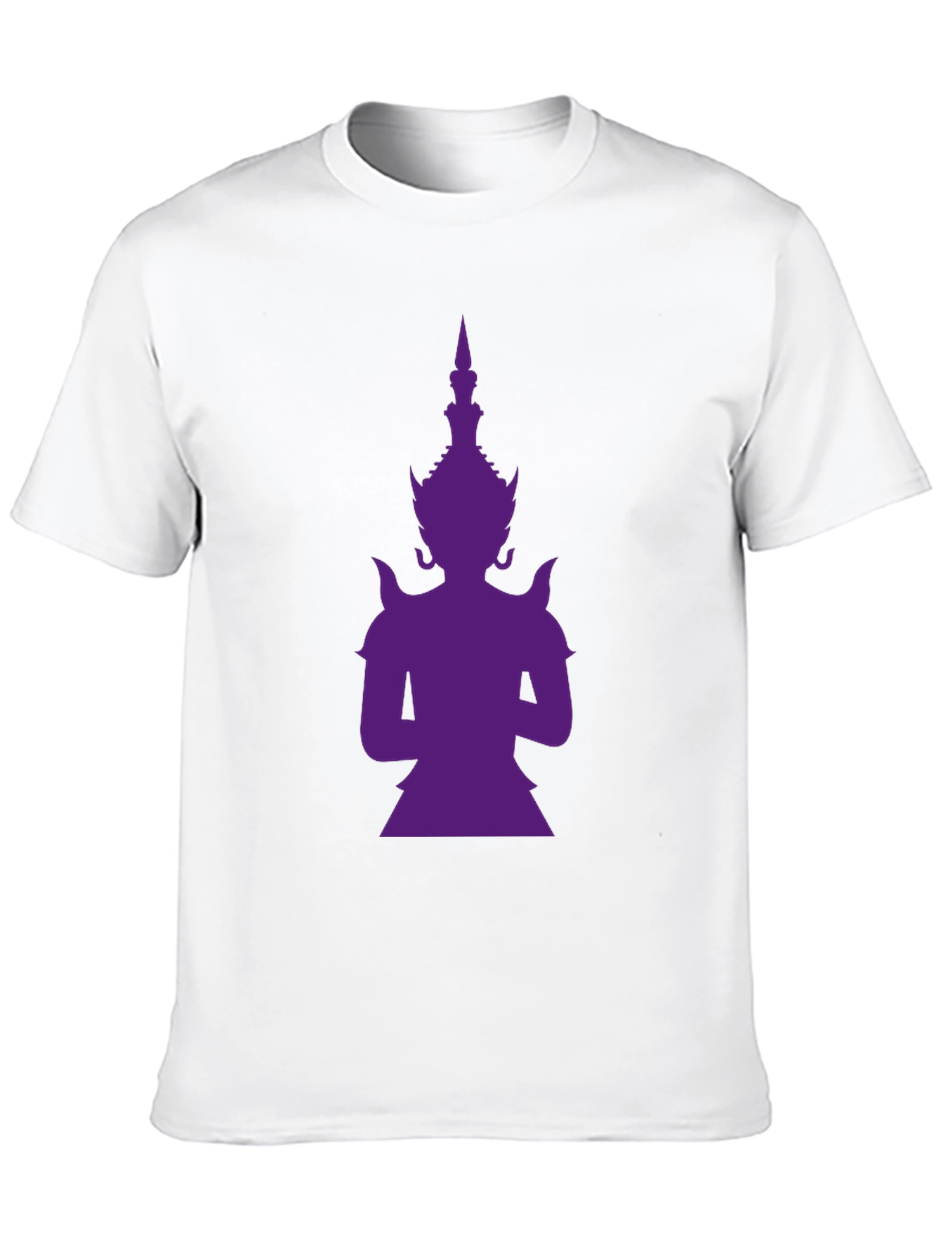 Purple Thailand Guardian God Graphic Black T-Shirt