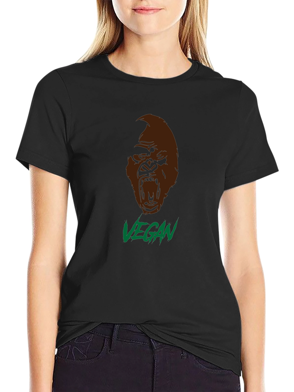 Vegan Gorilla Graphic T-Shirt - Bold Statement Tee