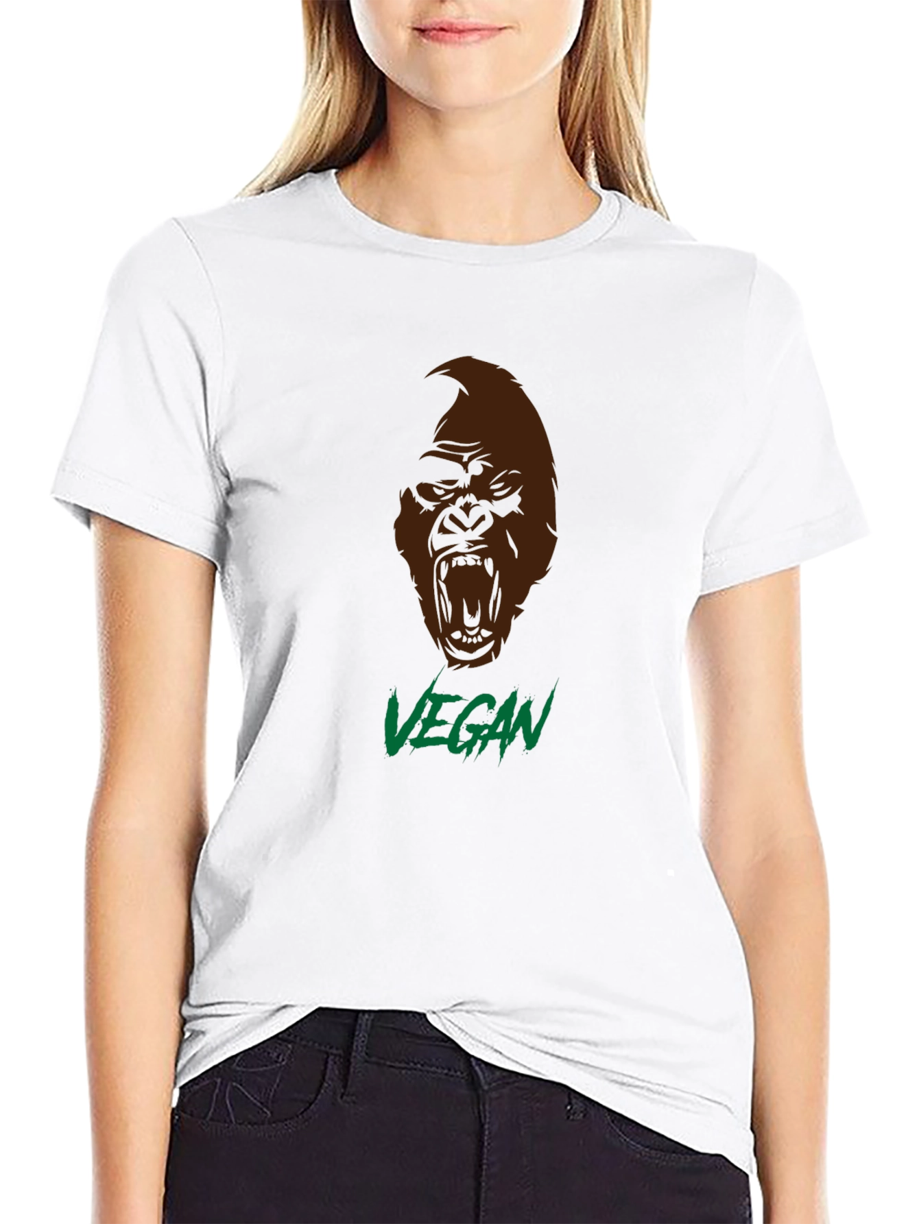 Vegan Gorilla Graphic T-Shirt - Bold Statement Tee