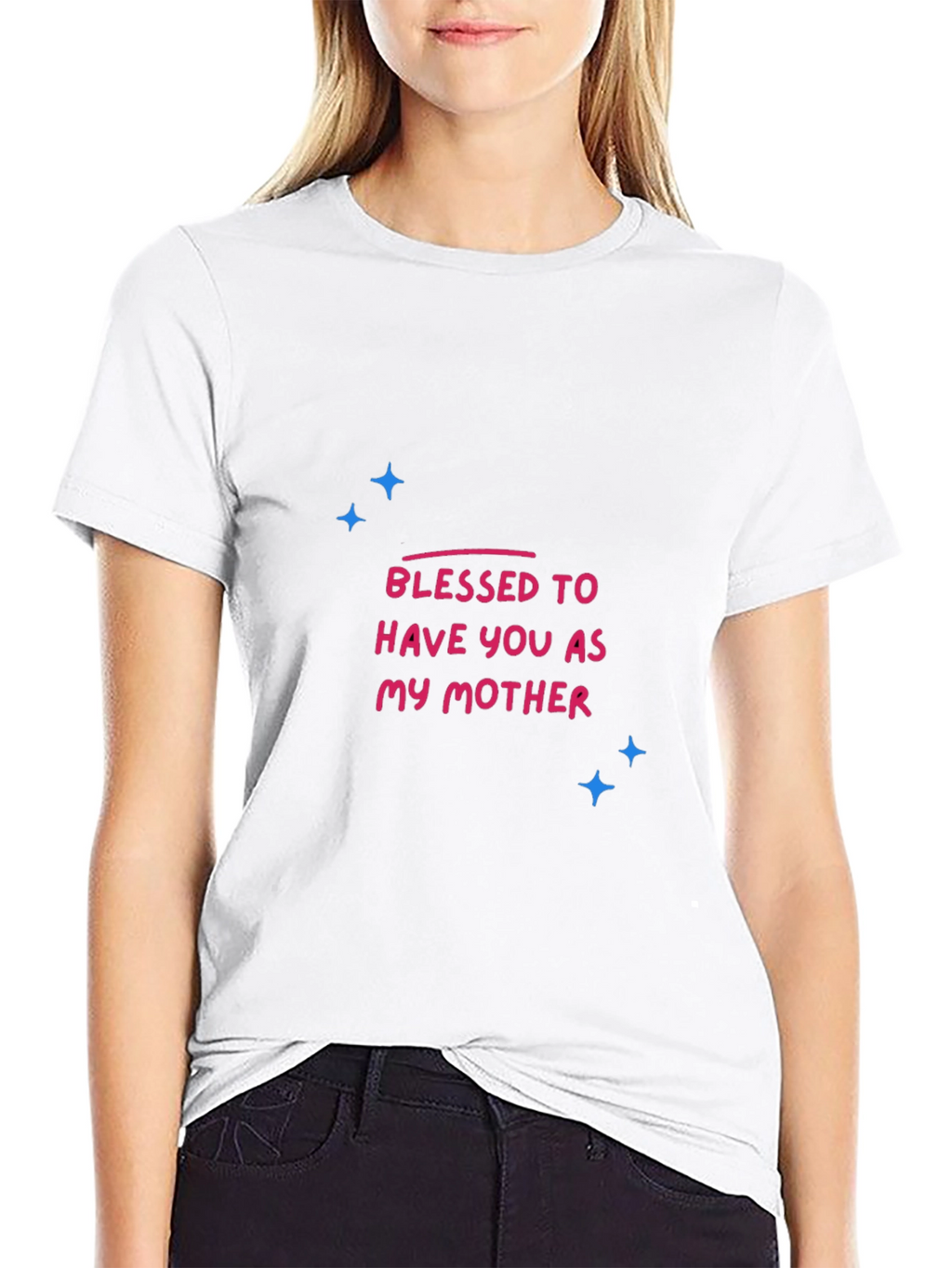 Blessed to Have You Mother Graphic Tee - Black
