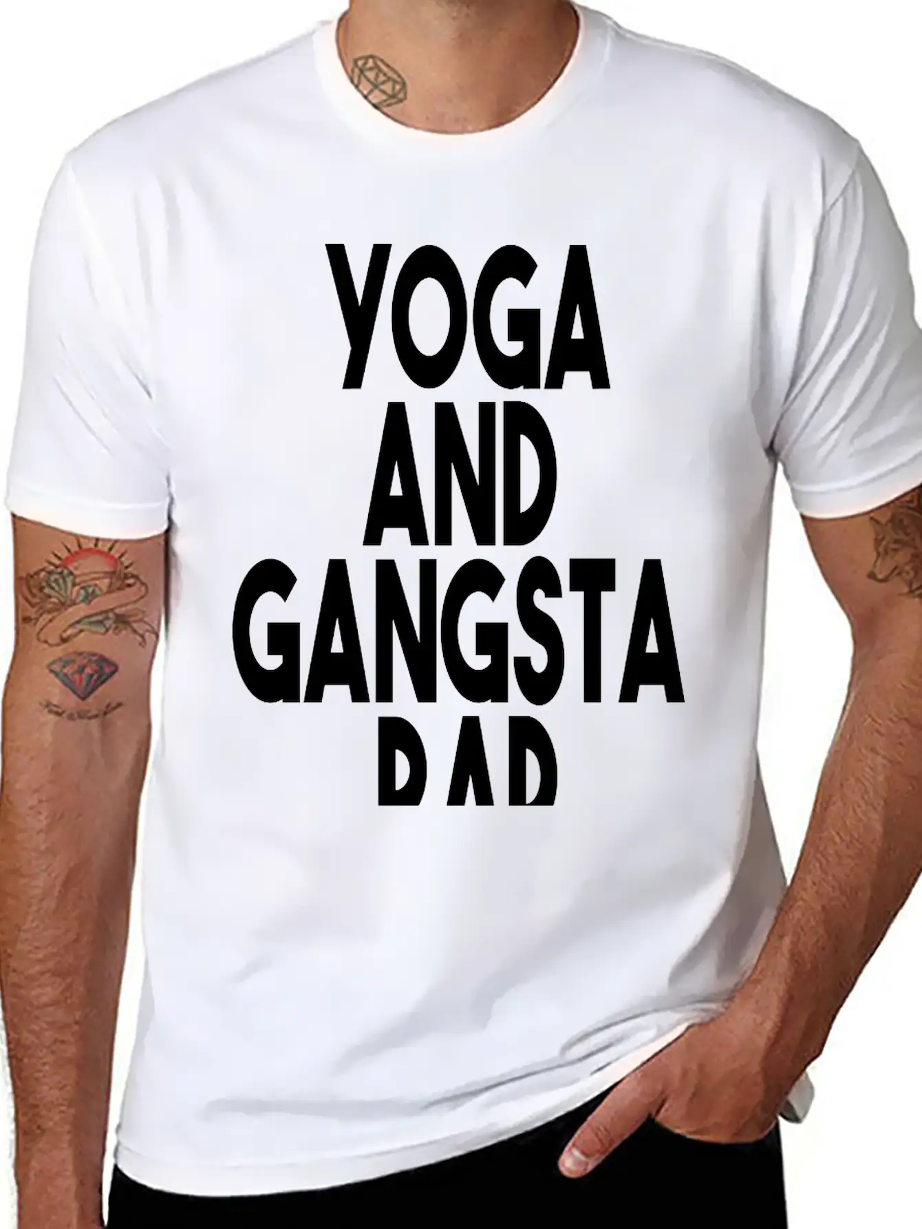 Yoga And Gangsta Rap Unisex Short Sleeve Soft Cotton T-Shirt – Casual Everyday Wear