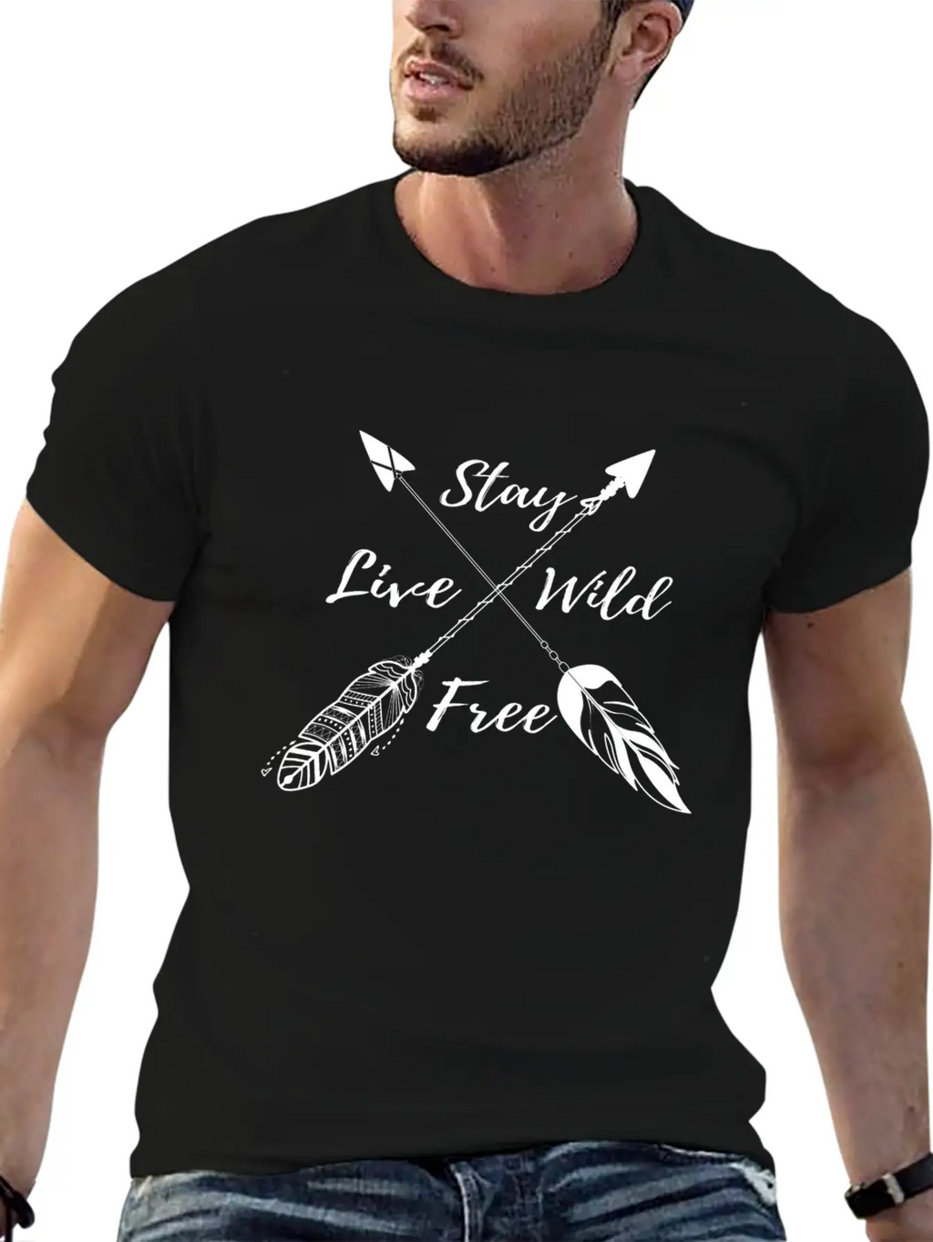 Yoga Namaste Boho - Stay Wild Live Free W Casual Graphic T-Shirt – Simple And Comfortable Daily Wear
