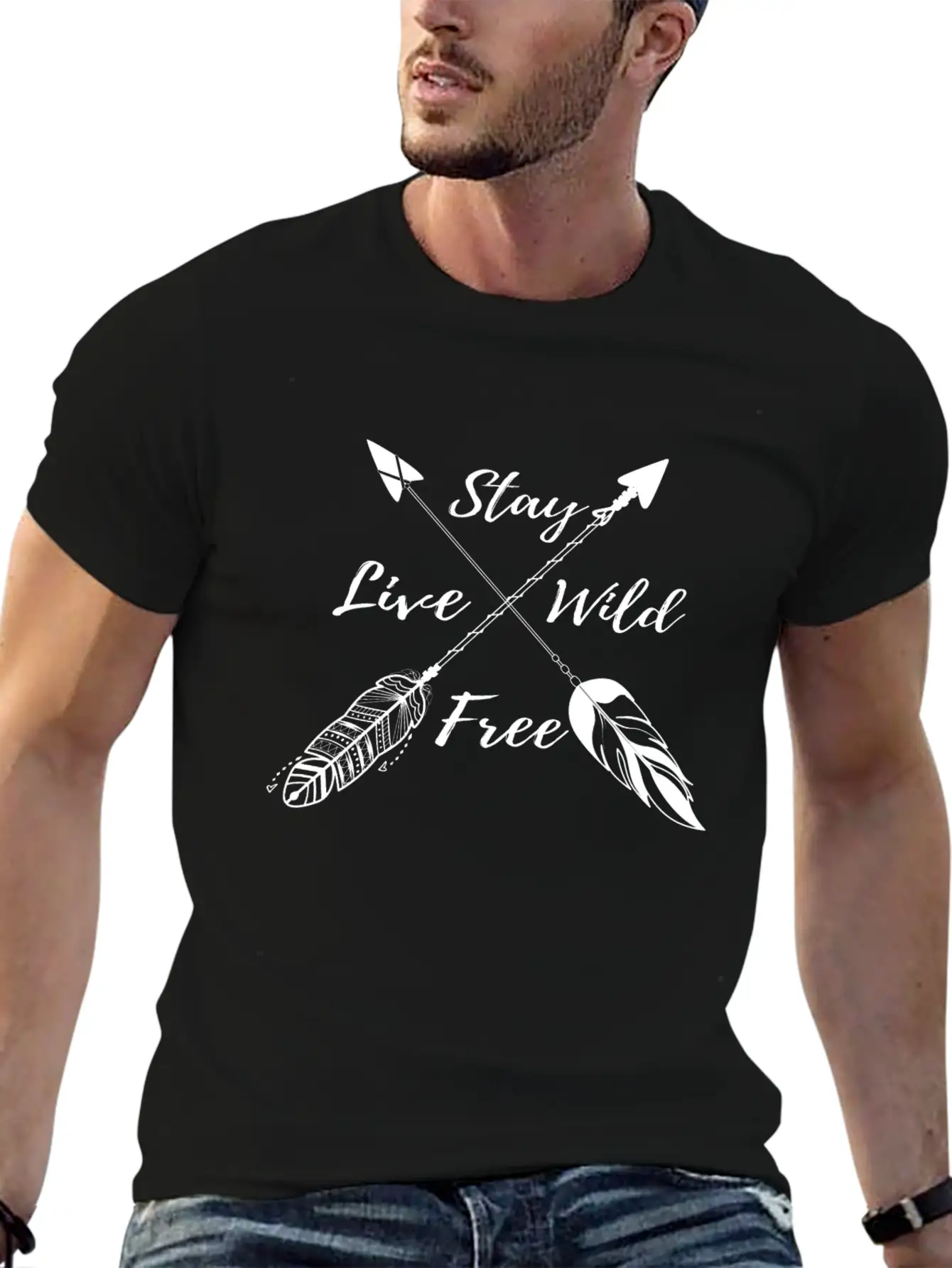 Yoga Namaste Boho - Stay Wild Live Free W Casual Graphic T-Shirt – Simple And Comfortable Daily Wear