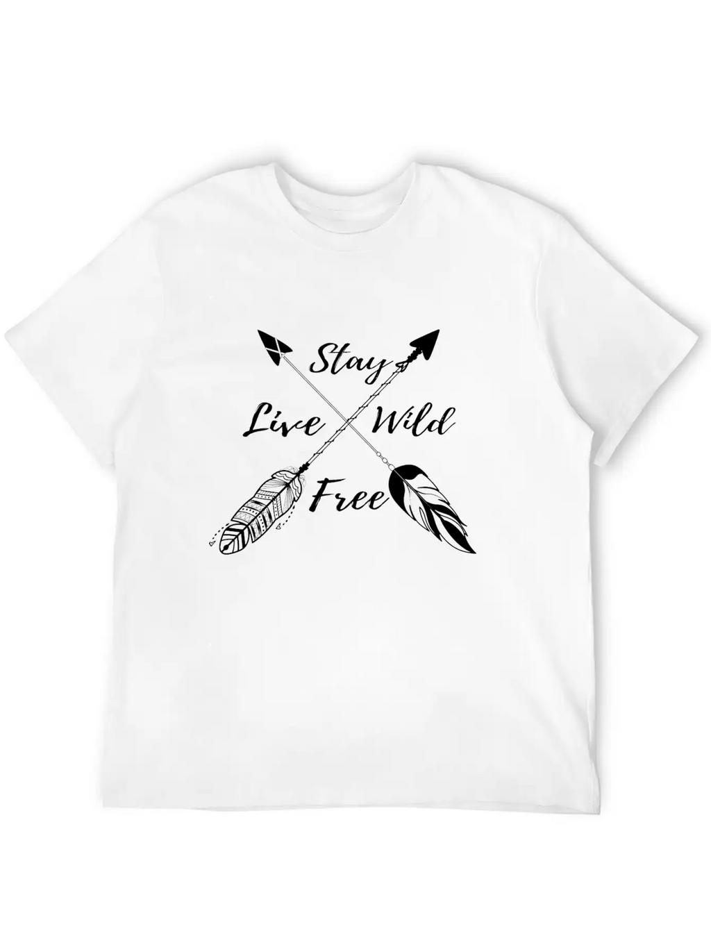 Yoga Namaste Boho - Stay Wild Live Free W Casual Graphic T-Shirt – Simple And Comfortable Daily Wear