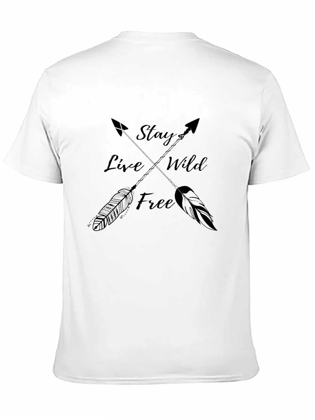 Yoga Namaste Boho - Stay Wild Live Free W Casual Graphic T-Shirt – Simple And Comfortable Daily Wear