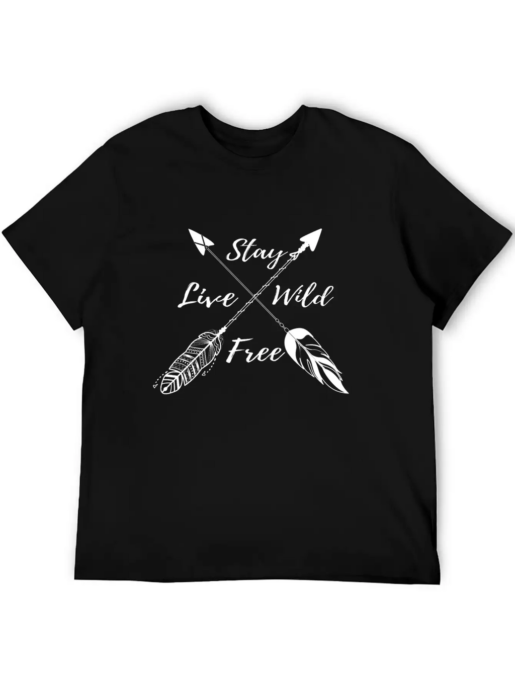 Yoga Namaste Boho - Stay Wild Live Free W Casual Graphic T-Shirt – Simple And Comfortable Daily Wear