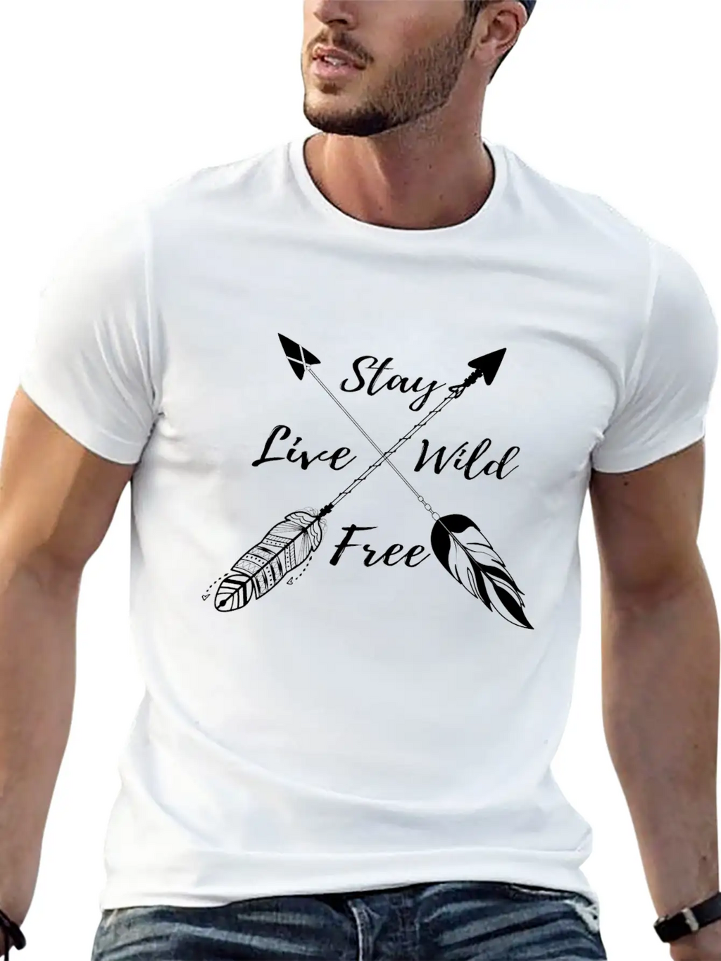 Yoga Namaste Boho - Stay Wild Live Free W Casual Graphic T-Shirt – Simple And Comfortable Daily Wear
