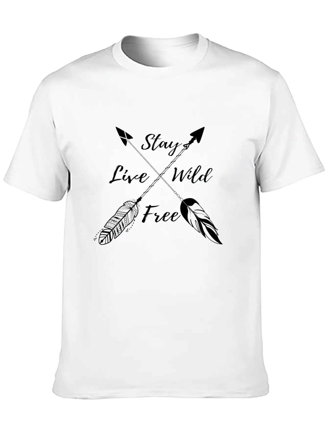 Yoga Namaste Boho - Stay Wild Live Free W Casual Graphic T-Shirt – Simple And Comfortable Daily Wear