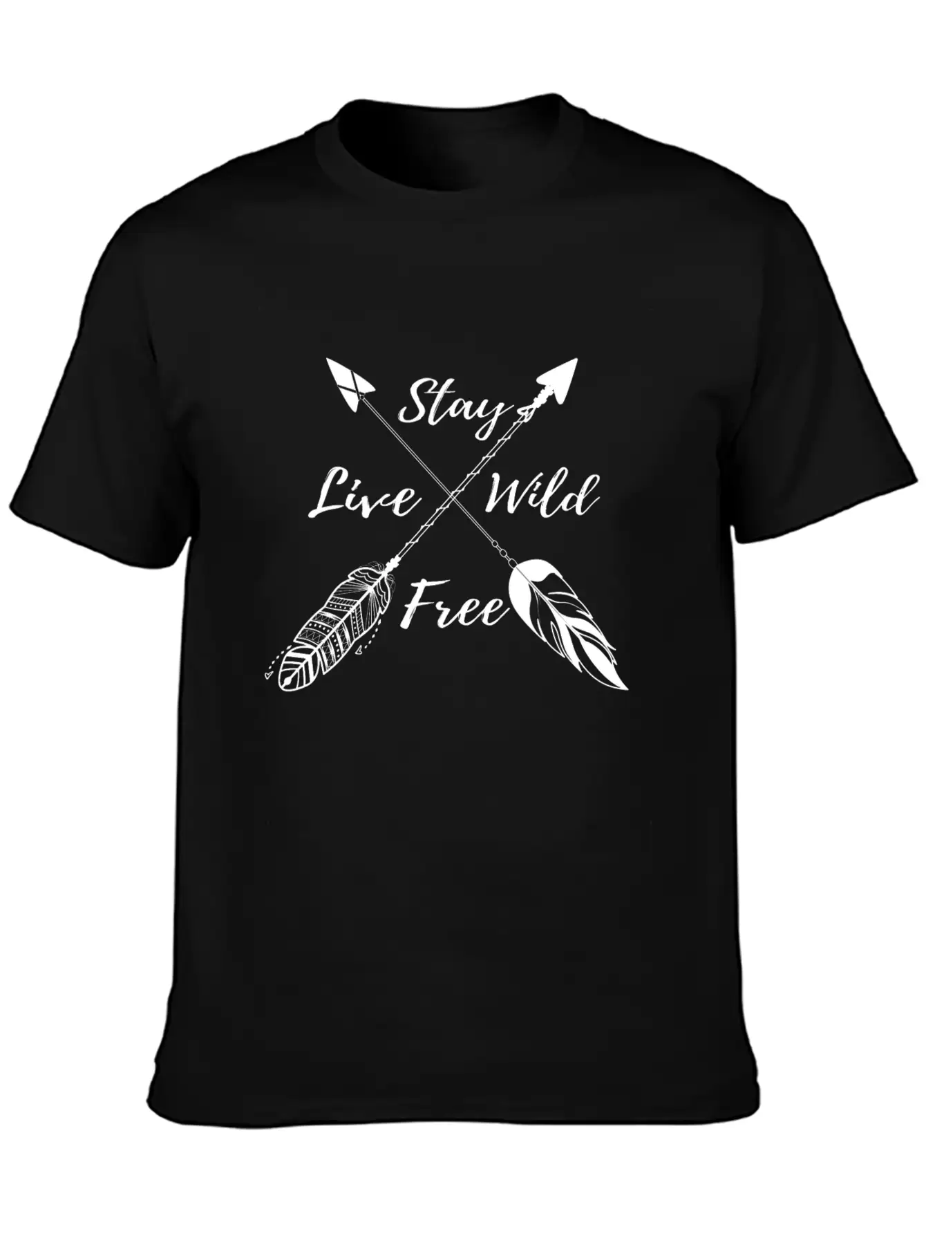 Yoga Namaste Boho - Stay Wild Live Free W Casual Graphic T-Shirt – Simple And Comfortable Daily Wear