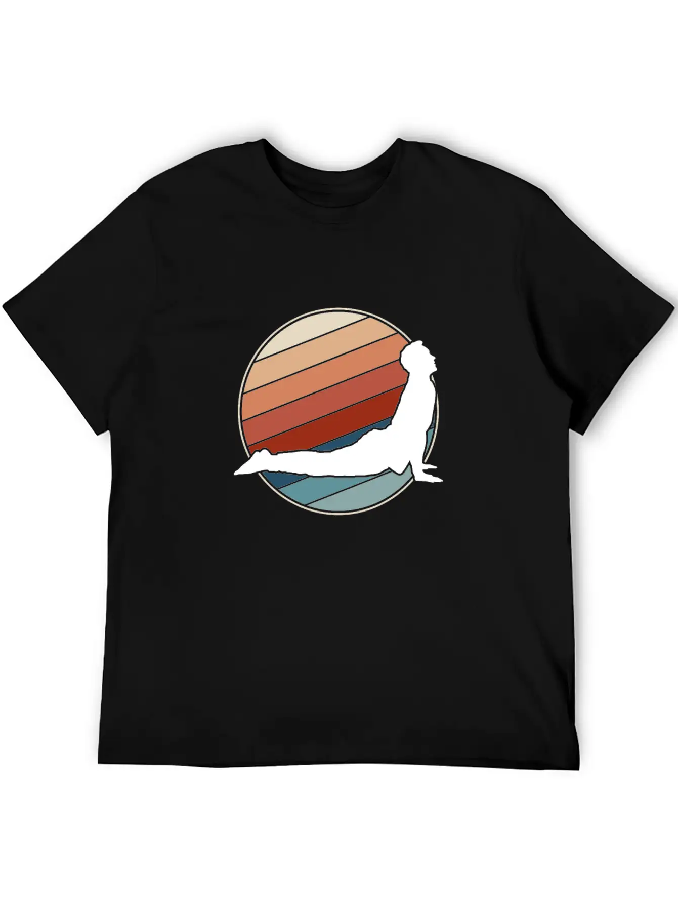 Yoga Pose In Retro Style Essential Cotton Tee For Daily Outfits – Unisex Style
