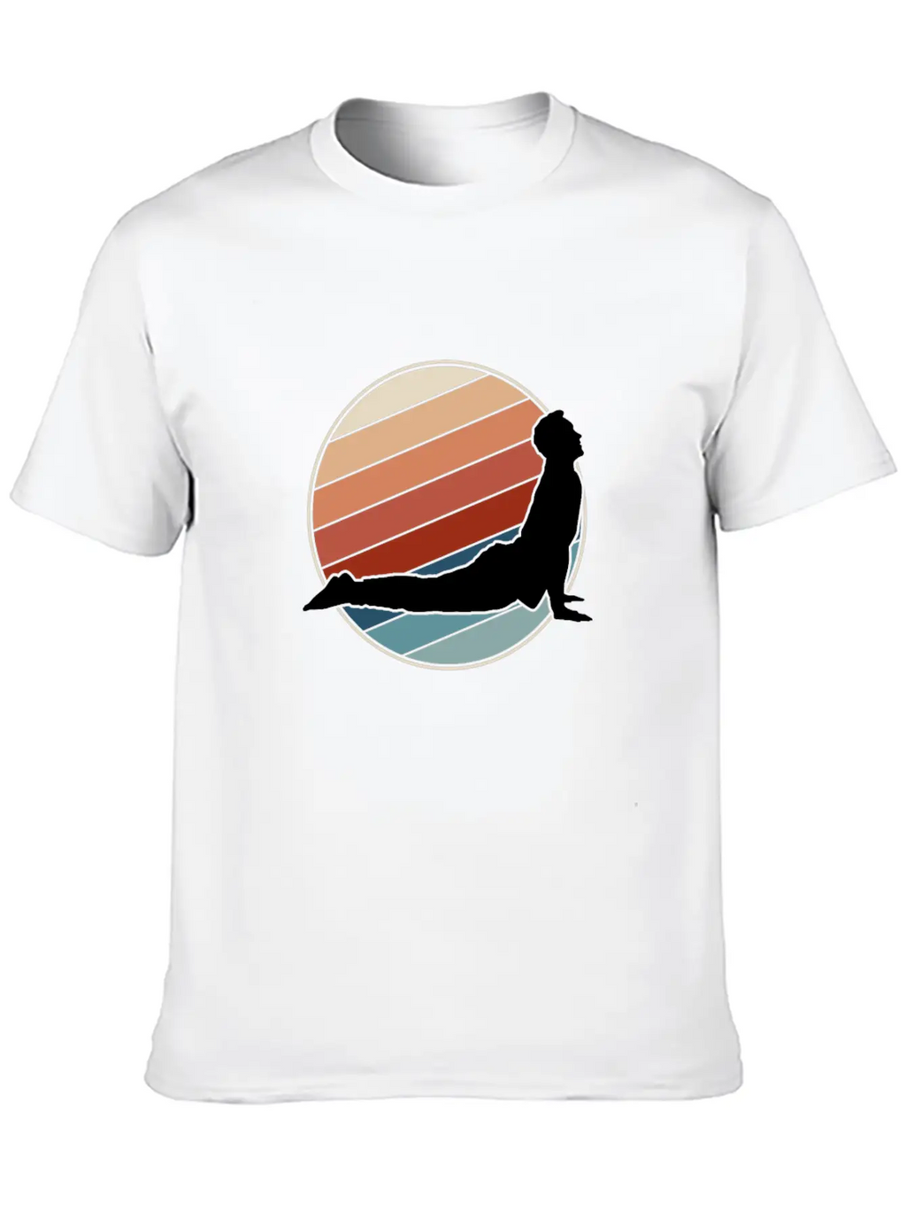 Yoga Pose In Retro Style Essential Cotton Tee For Daily Outfits – Unisex Style