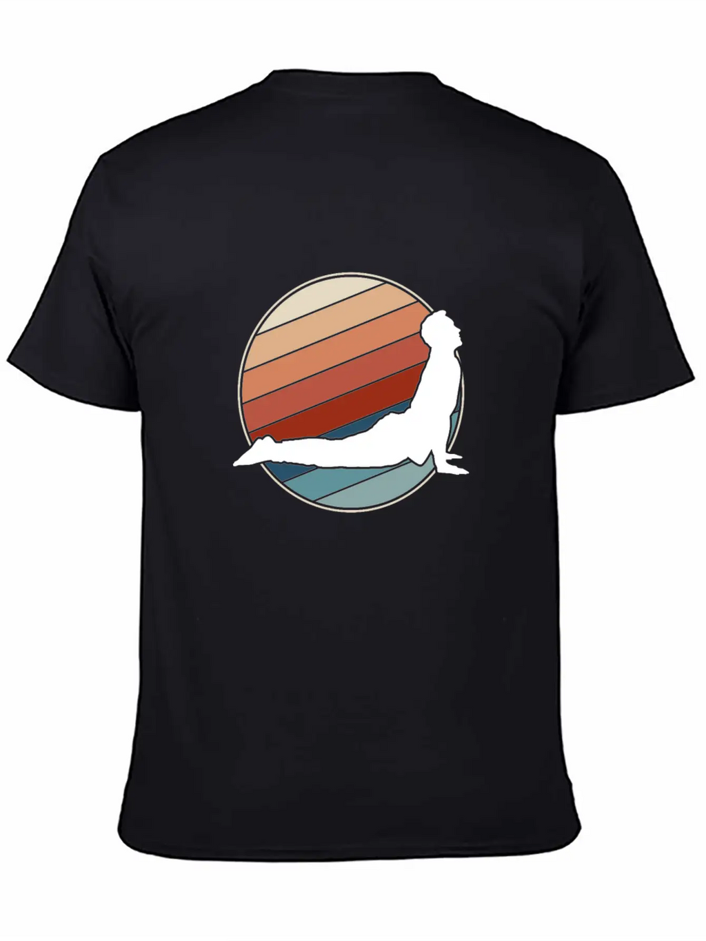 Yoga Pose In Retro Style Essential Cotton Tee For Daily Outfits – Unisex Style