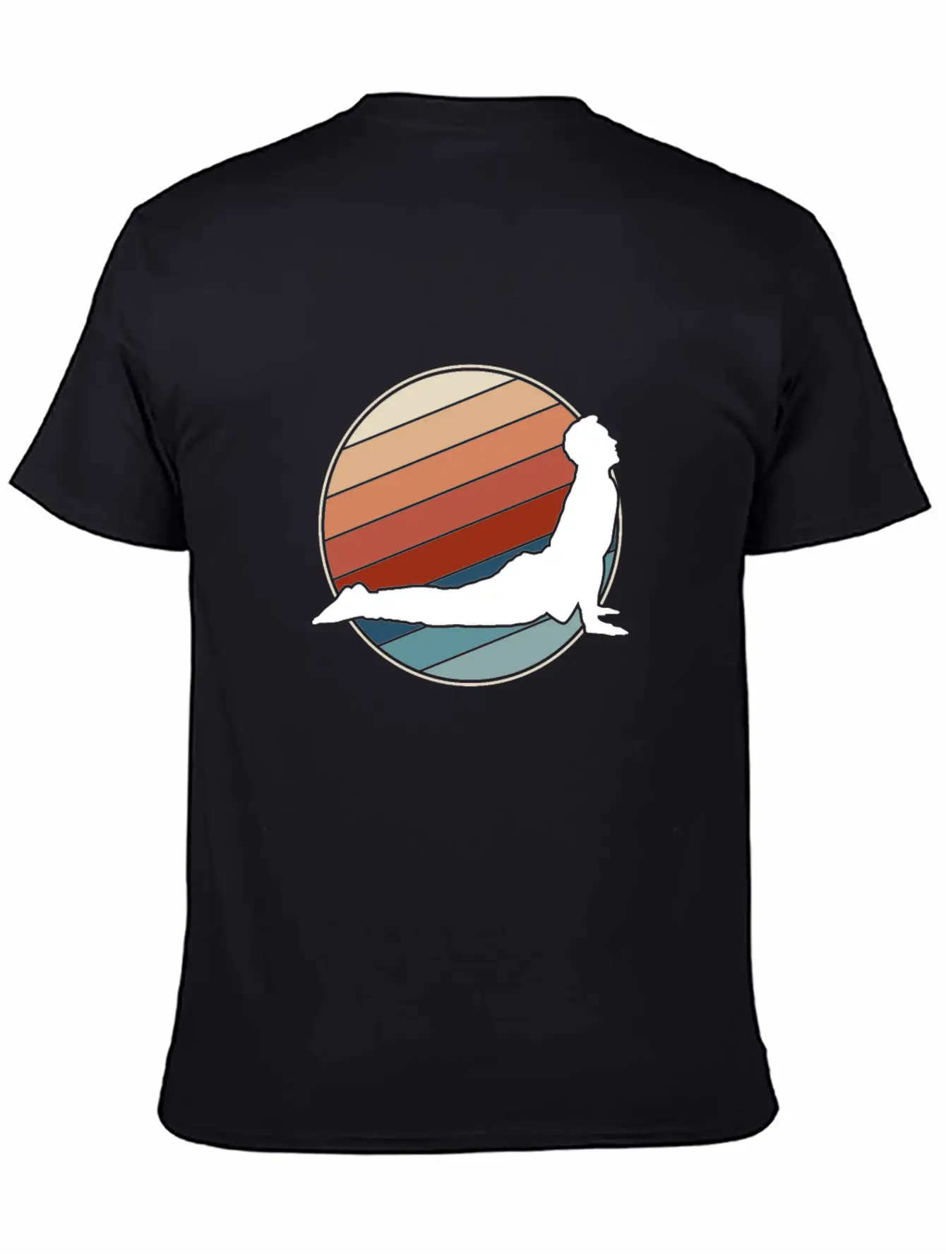 Yoga Pose In Retro Style Essential Cotton Tee For Daily Outfits – Unisex Style