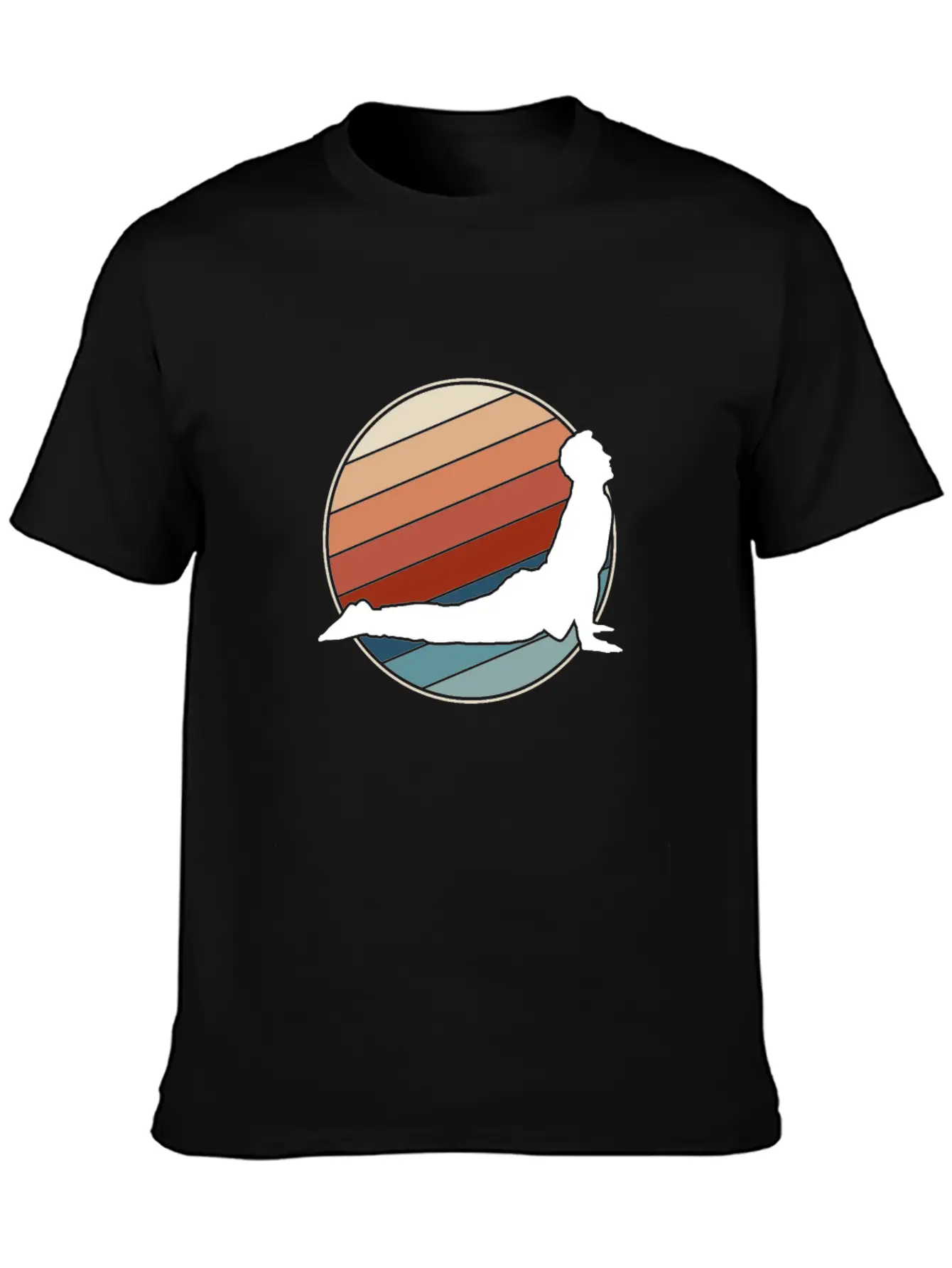 Yoga Pose In Retro Style Essential Cotton Tee For Daily Outfits – Unisex Style