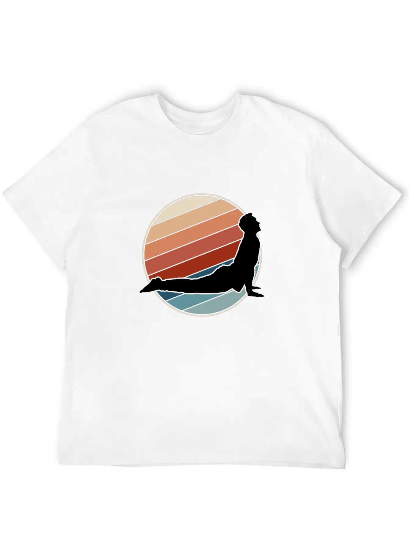 Yoga Pose In Retro Style Essential Cotton Tee For Daily Outfits – Unisex Style
