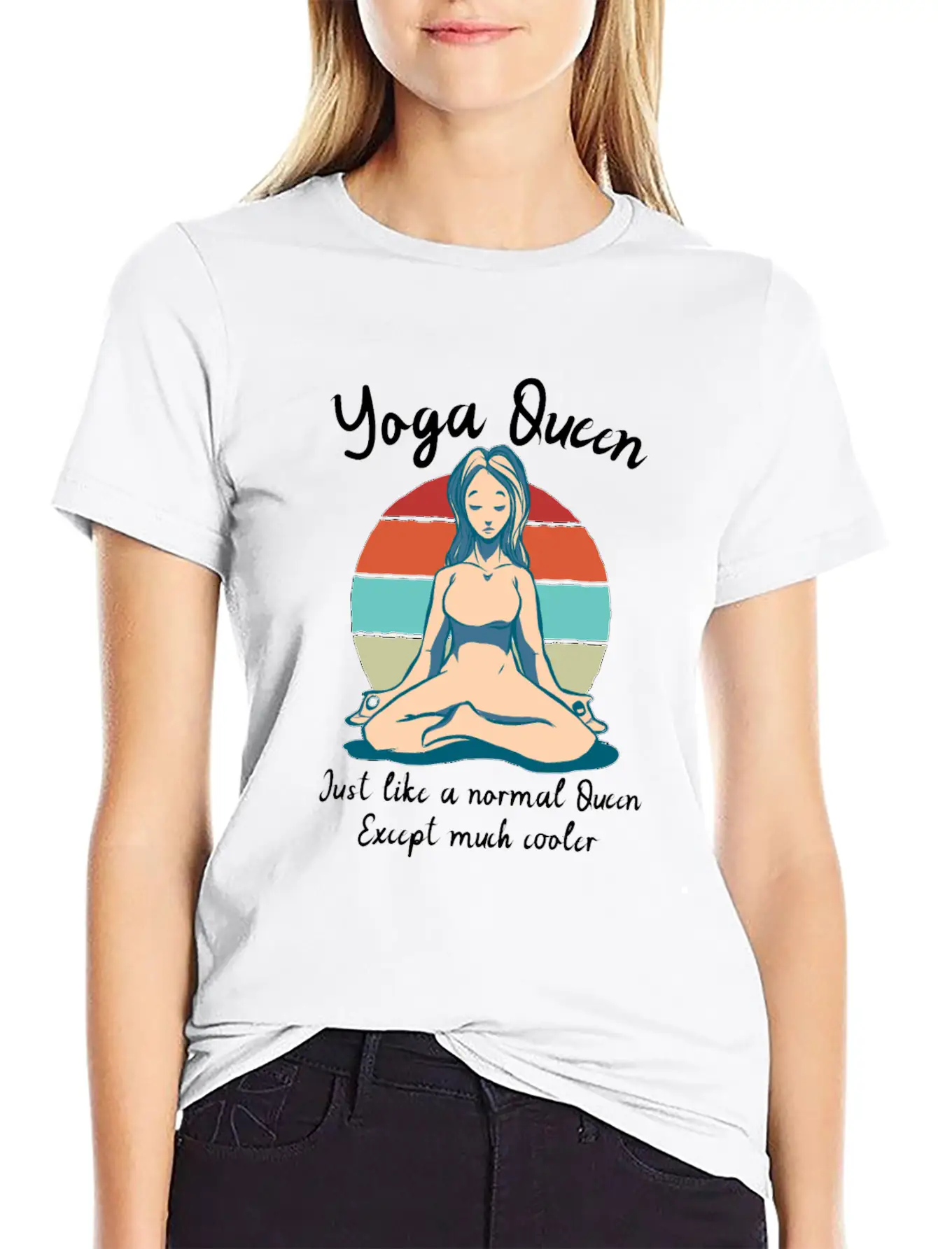 Yoga Queen Breathable Soft Cotton T-Shirt – Timeless Casual Look
