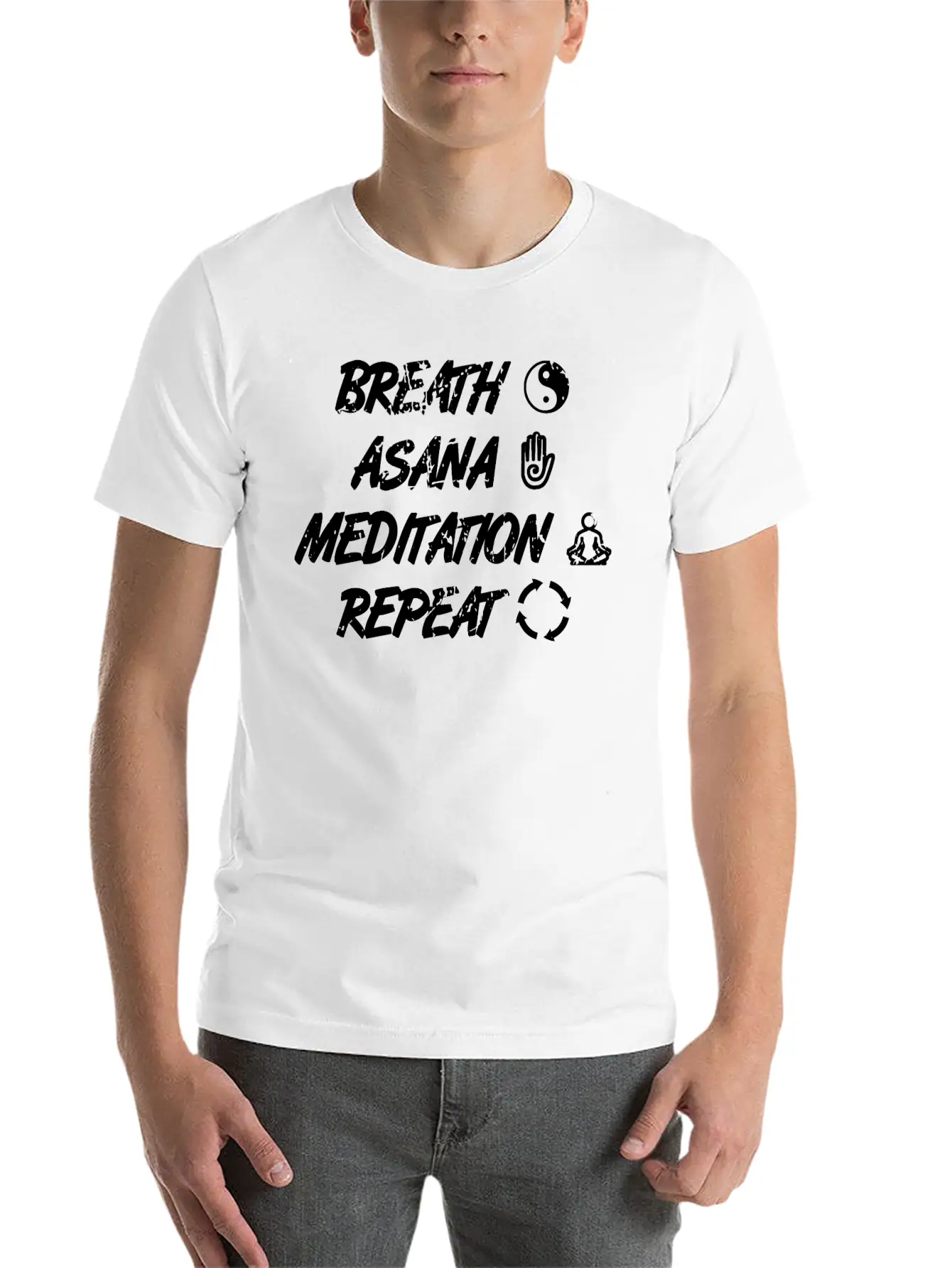 Yoga Routine Unisex Short Sleeve Soft Cotton T-Shirt – Casual Everyday Wear