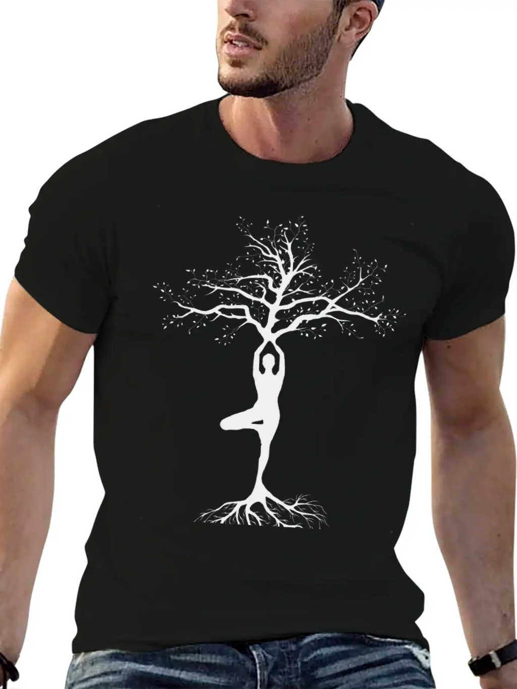 Yoga, Tree Of Life, Pose, Yoga Life Casual Graphic T-Shirt – Simple And Comfortable Daily Wear