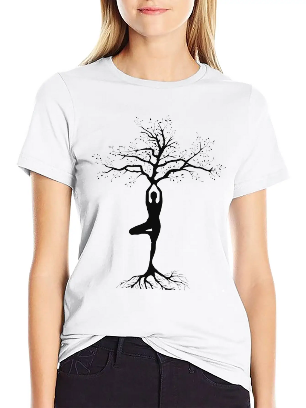 Yoga, Tree Of Life, Pose, Yoga Life Casual Graphic T-Shirt – Simple And Comfortable Daily Wear