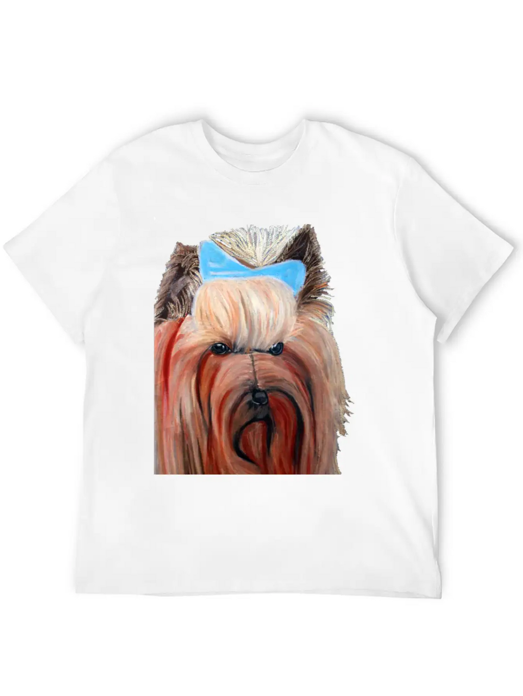 Yorkshire Dog Painting Breathable Soft Cotton T-Shirt – Timeless Casual Look