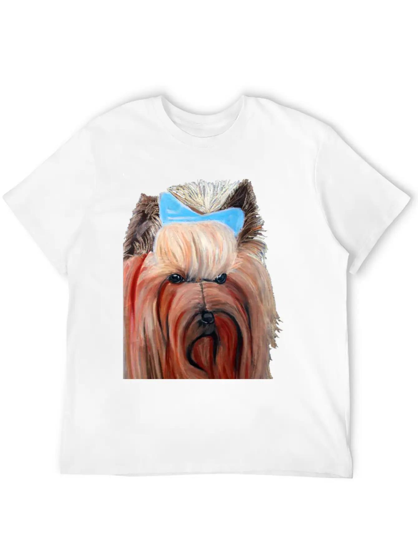 Yorkshire Dog Painting Breathable Soft Cotton T-Shirt – Timeless Casual Look