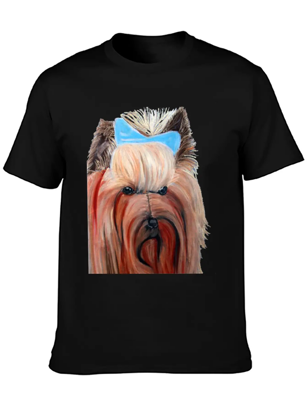 Yorkshire Dog Painting Breathable Soft Cotton T-Shirt – Timeless Casual Look