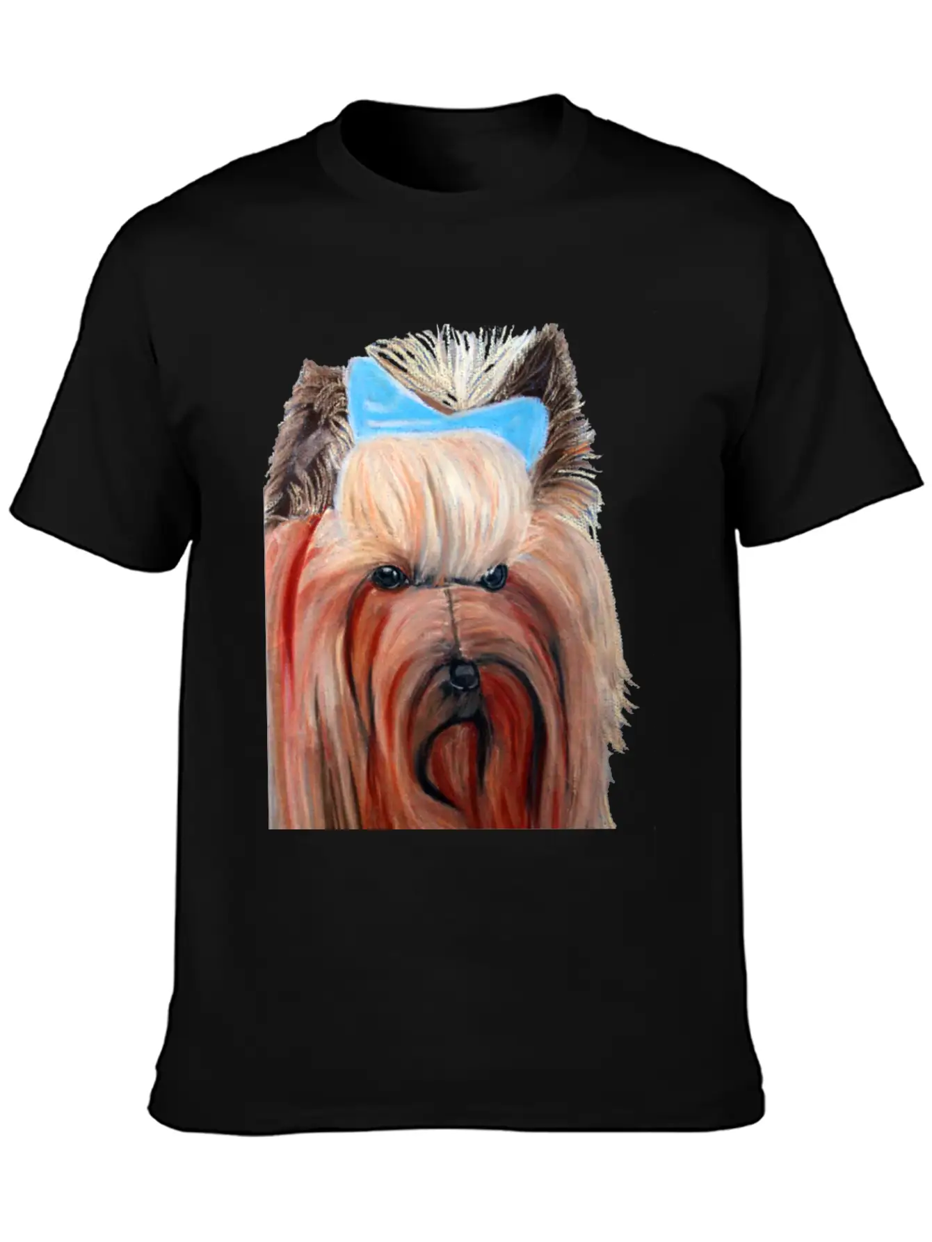 Yorkshire Dog Painting Breathable Soft Cotton T-Shirt – Timeless Casual Look