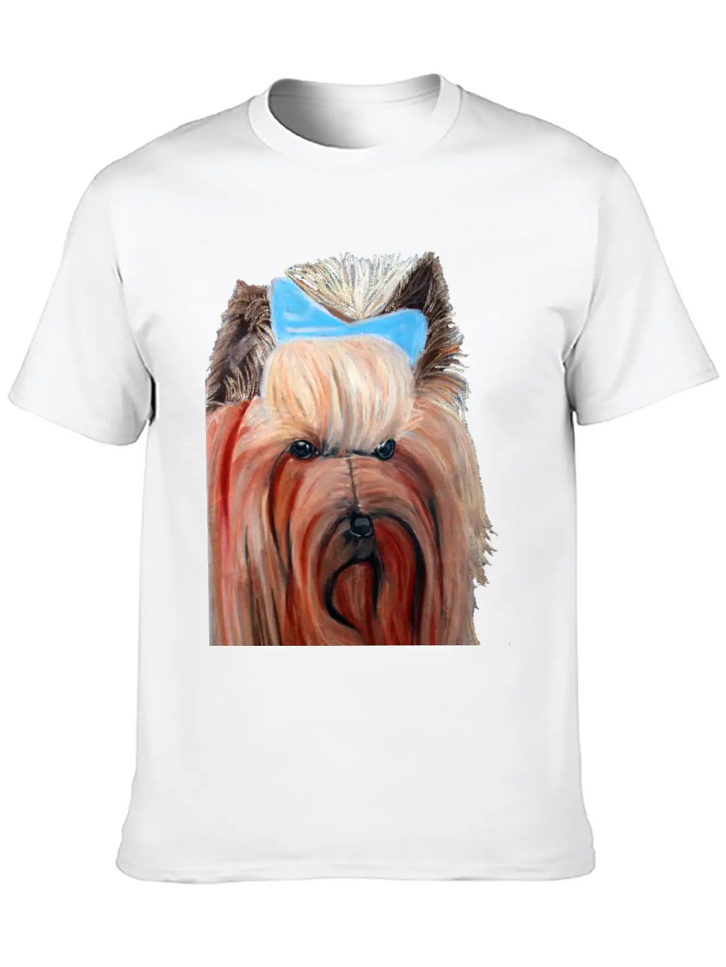 Yorkshire Dog Painting Breathable Soft Cotton T-Shirt – Timeless Casual Look