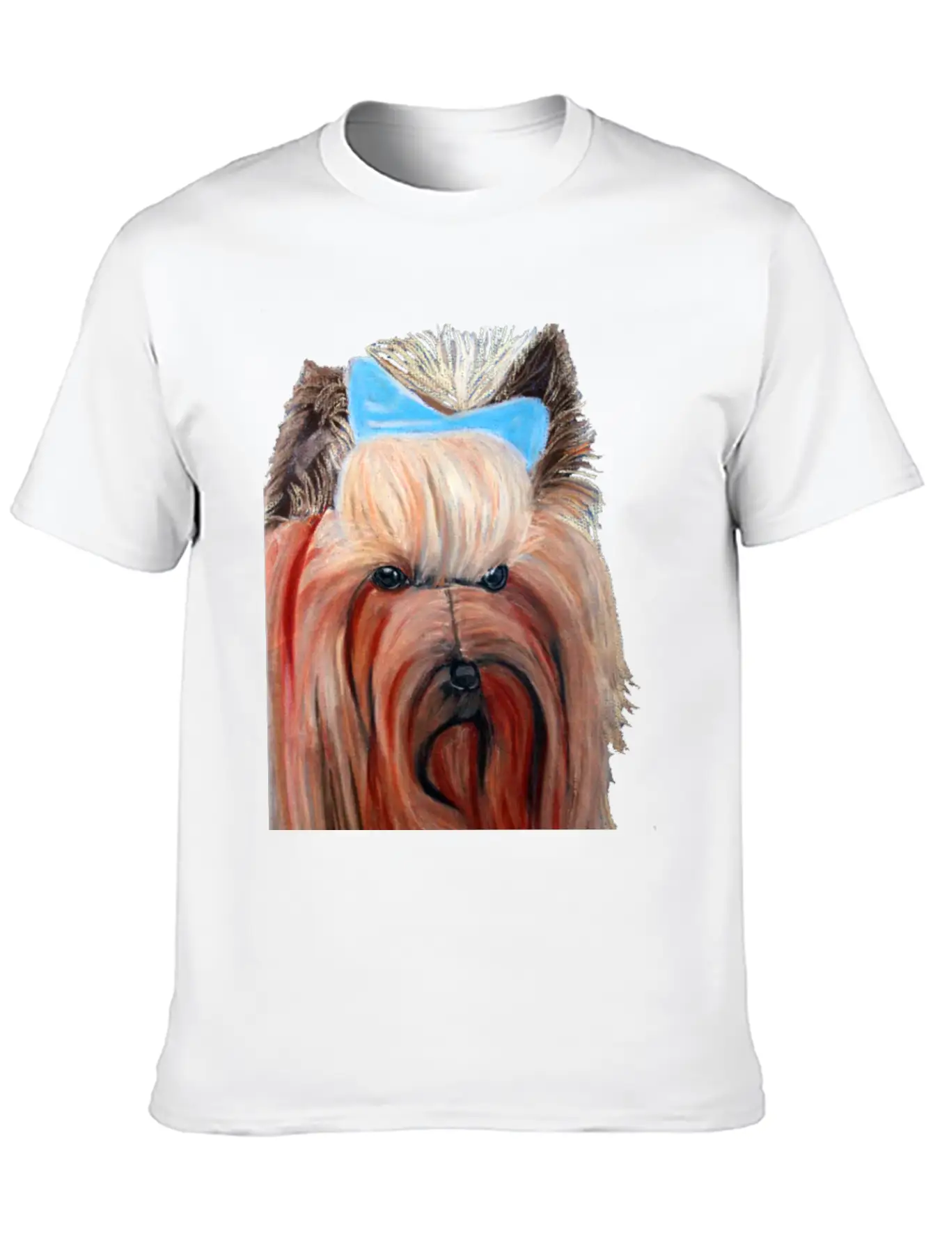 Yorkshire Dog Painting Breathable Soft Cotton T-Shirt – Timeless Casual Look