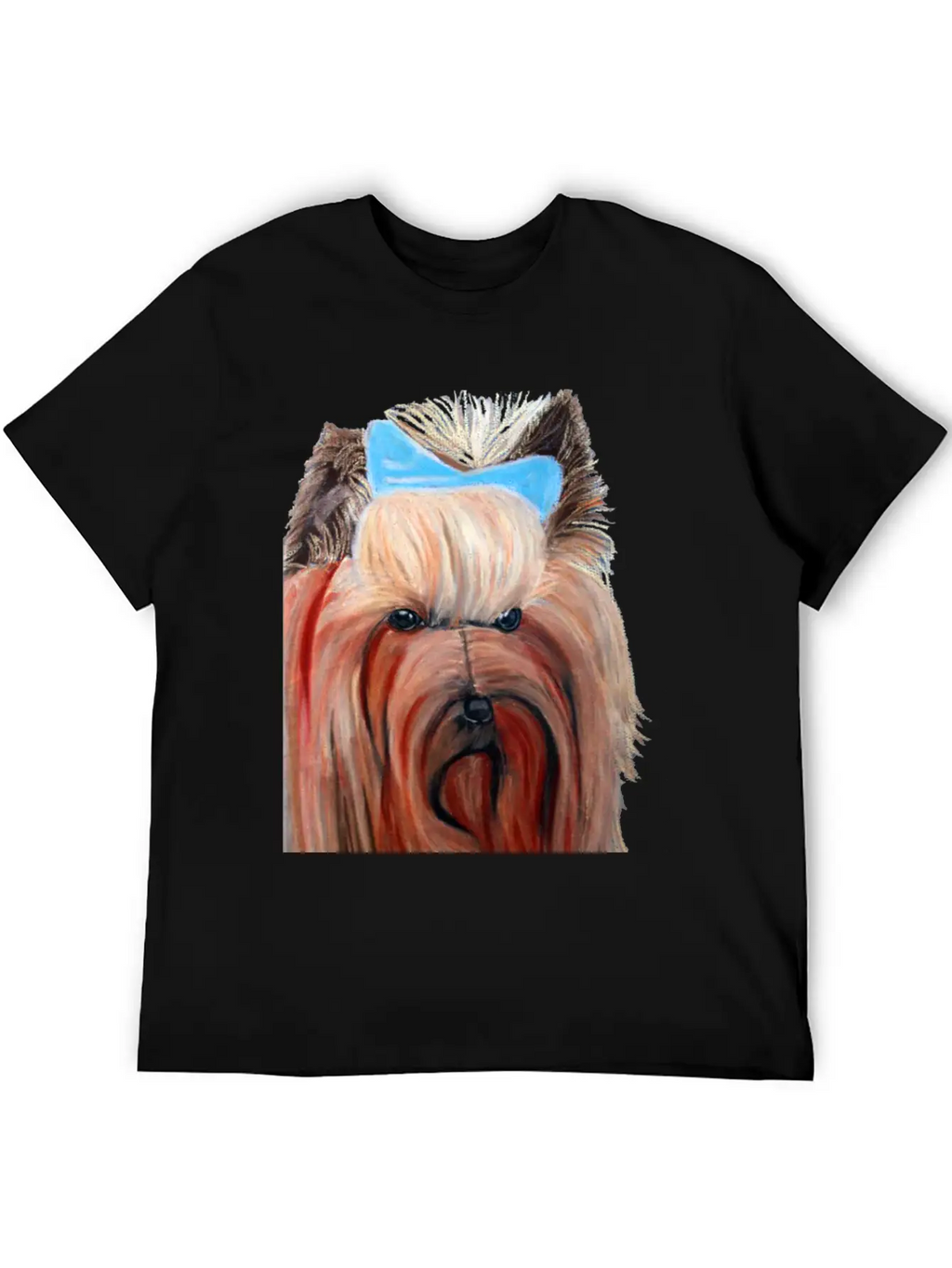 Yorkshire Dog Painting Breathable Soft Cotton T-Shirt – Timeless Casual Look