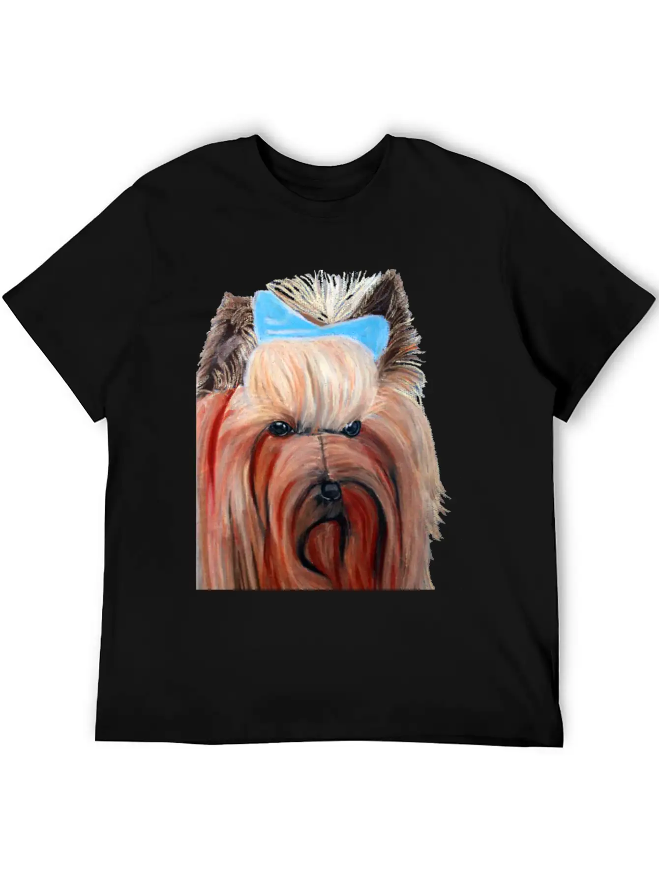 Yorkshire Dog Painting Breathable Soft Cotton T-Shirt – Timeless Casual Look