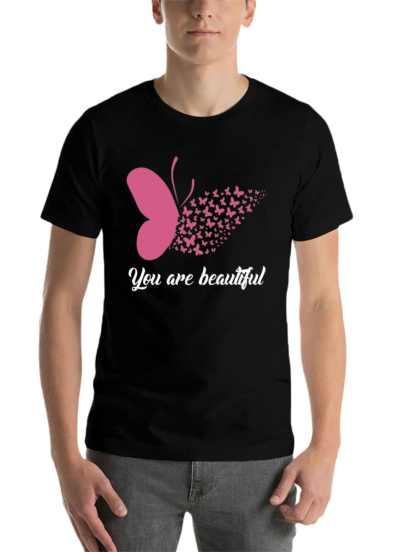 You Are Beautiful Unisex Short Sleeve Soft Cotton T-Shirt – Casual Everyday Wear