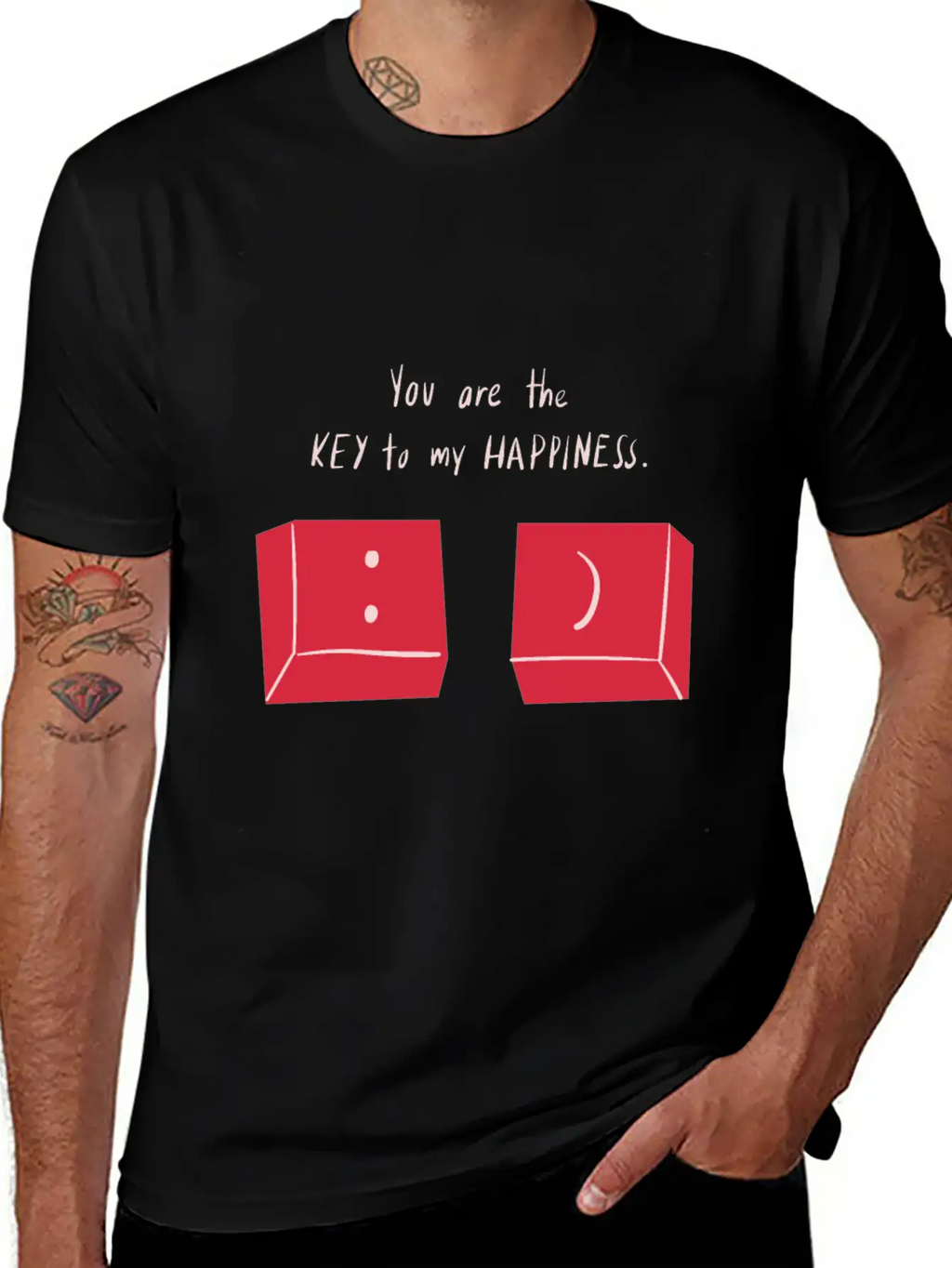 You Are The Key To My Happiness Keyboard Keys Love Unisex Short Sleeve Soft Cotton T-Shirt – Casual Everyday Wear