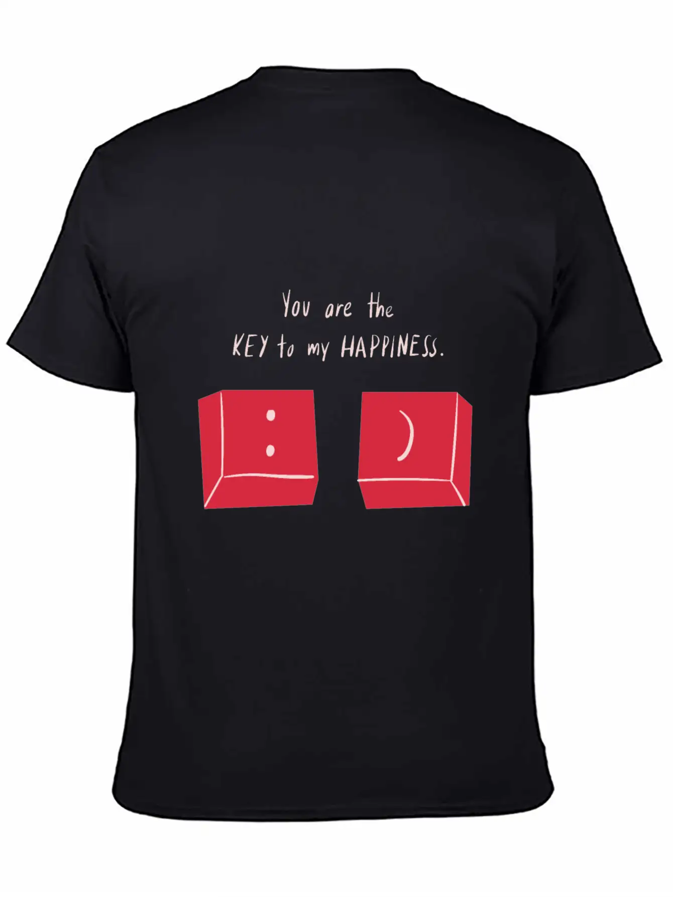 You Are The Key To My Happiness Keyboard Keys Love Unisex Short Sleeve Soft Cotton T-Shirt – Casual Everyday Wear