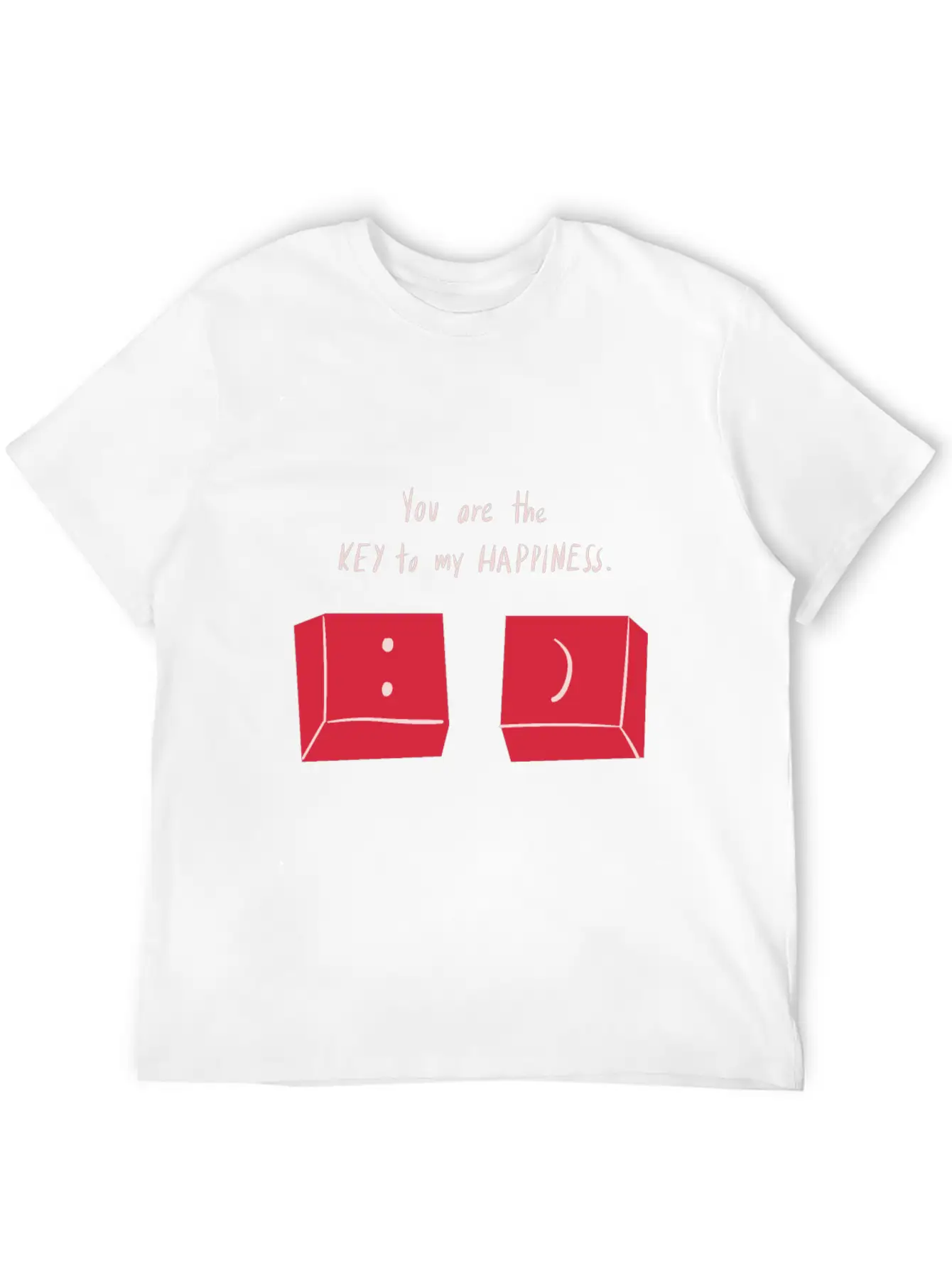 You Are The Key To My Happiness Keyboard Keys Love Unisex Short Sleeve Soft Cotton T-Shirt – Casual Everyday Wear