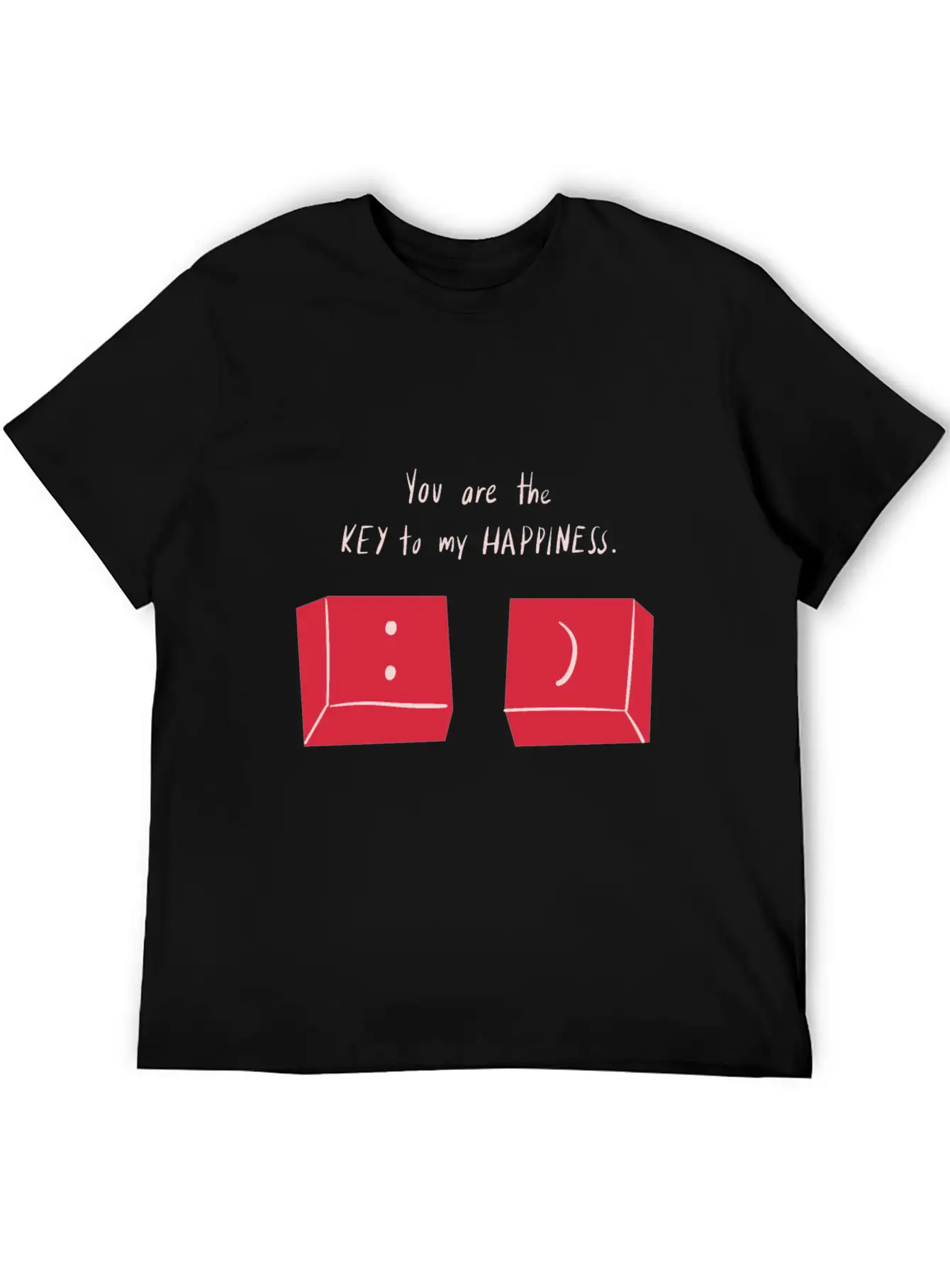 You Are The Key To My Happiness Keyboard Keys Love Unisex Short Sleeve Soft Cotton T-Shirt – Casual Everyday Wear