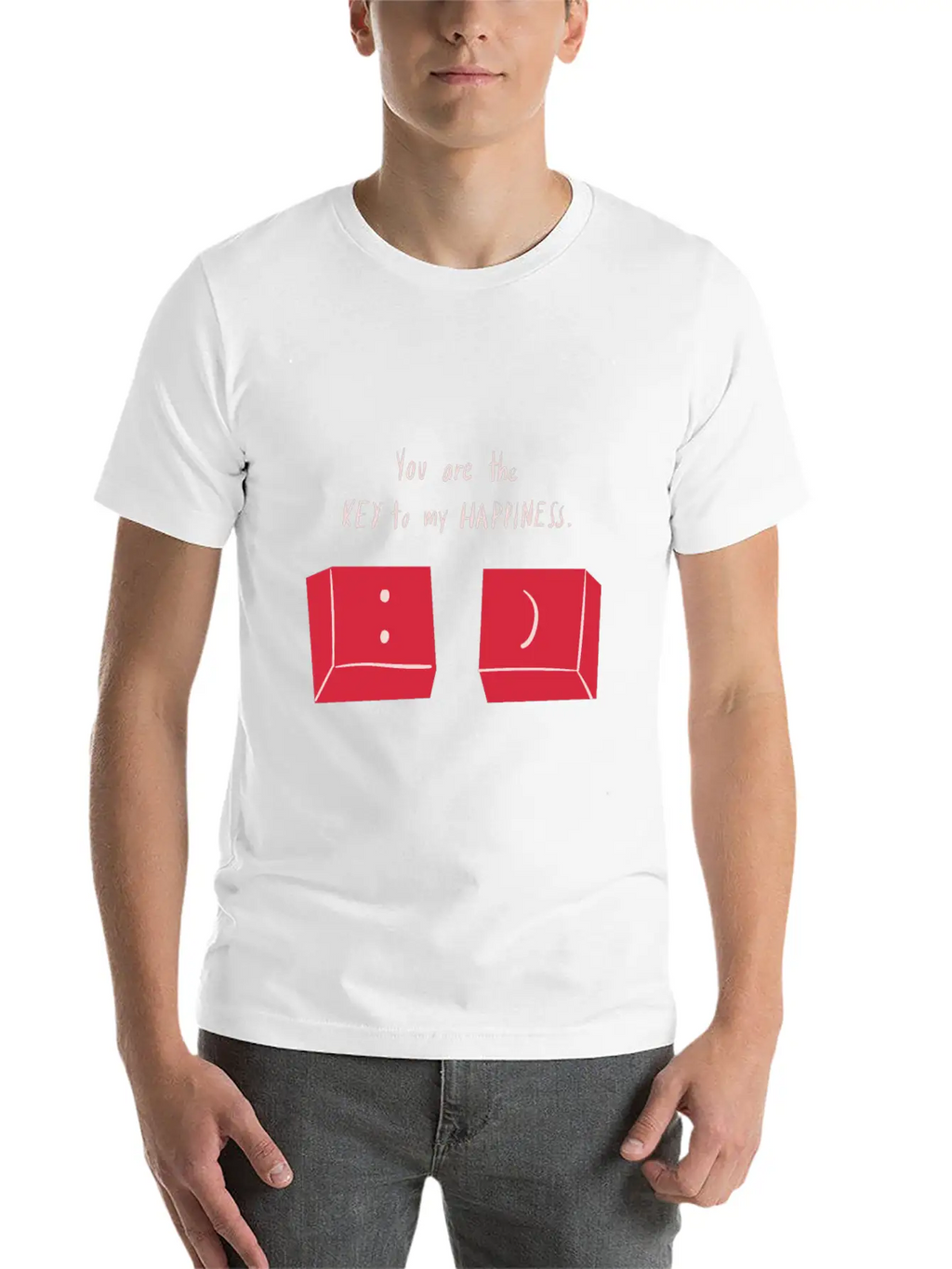 You Are The Key To My Happiness Keyboard Keys Love Unisex Short Sleeve Soft Cotton T-Shirt – Casual Everyday Wear