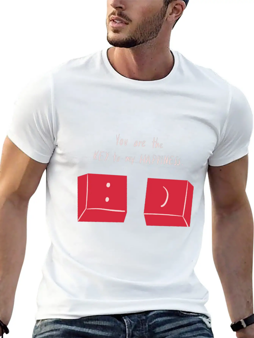 You Are The Key To My Happiness Keyboard Keys Love Unisex Short Sleeve Soft Cotton T-Shirt – Casual Everyday Wear