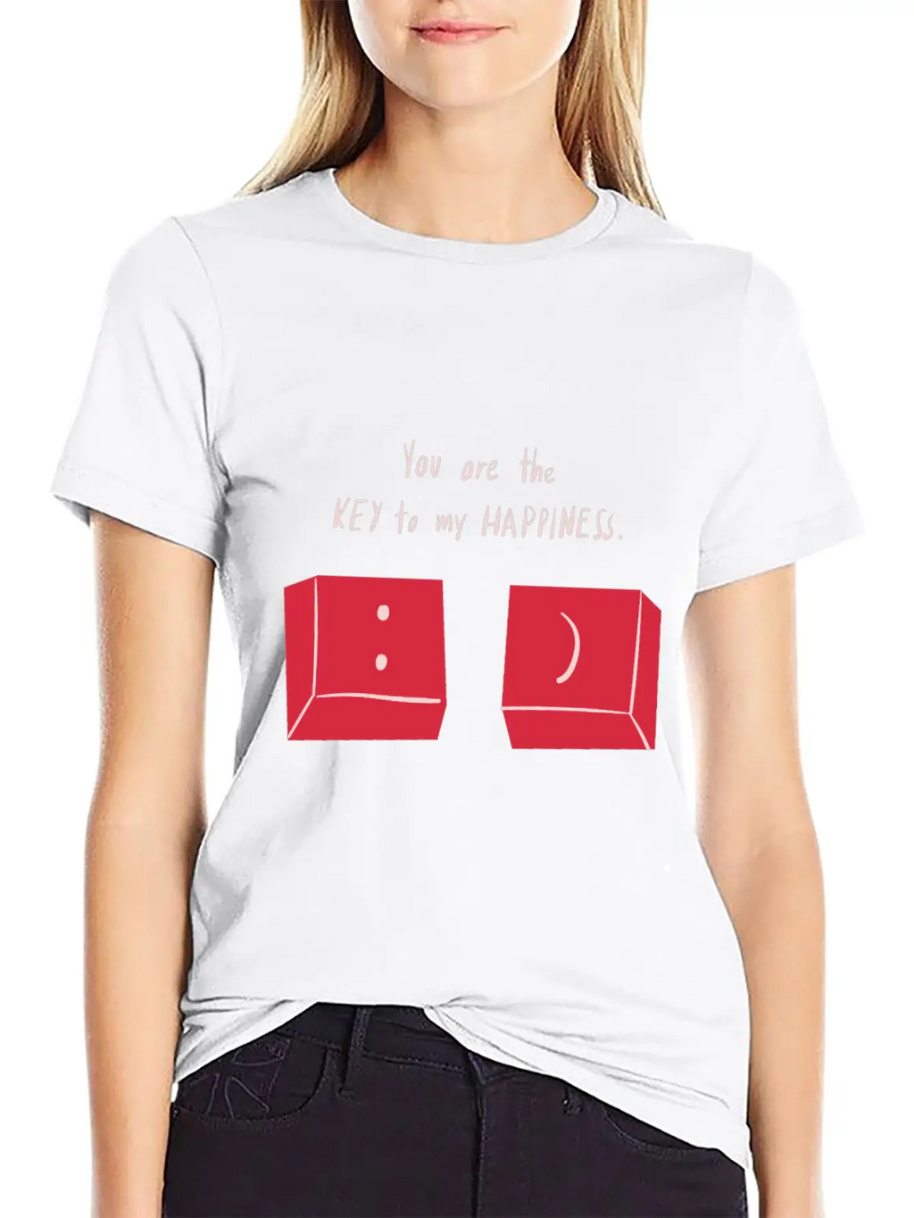 You Are The Key To My Happiness Keyboard Keys Love Unisex Short Sleeve Soft Cotton T-Shirt – Casual Everyday Wear