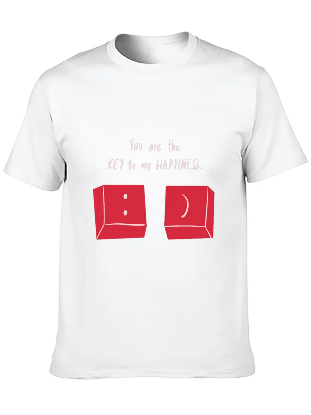 You Are The Key To My Happiness Keyboard Keys Love Unisex Short Sleeve Soft Cotton T-Shirt – Casual Everyday Wear