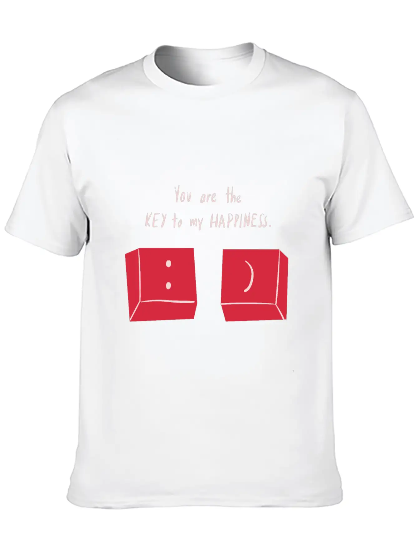 You Are The Key To My Happiness Keyboard Keys Love Unisex Short Sleeve Soft Cotton T-Shirt – Casual Everyday Wear