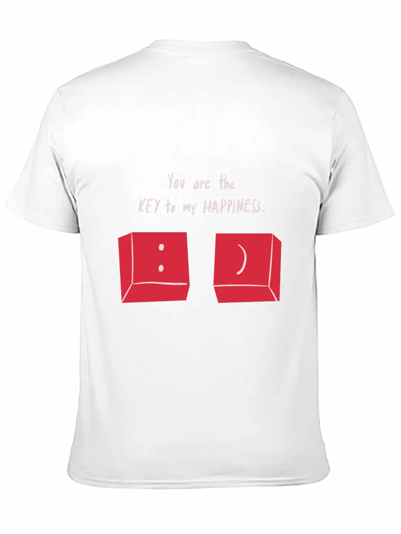 You Are The Key To My Happiness Keyboard Keys Love Unisex Short Sleeve Soft Cotton T-Shirt – Casual Everyday Wear