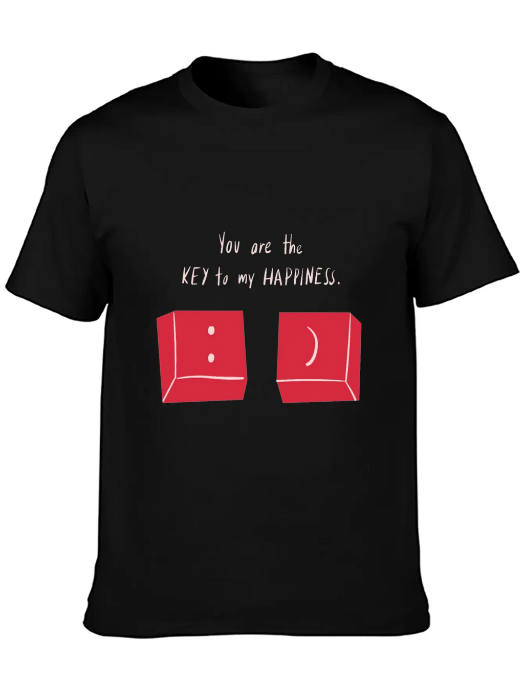 You Are The Key To My Happiness Keyboard Keys Love Unisex Short Sleeve Soft Cotton T-Shirt – Casual Everyday Wear