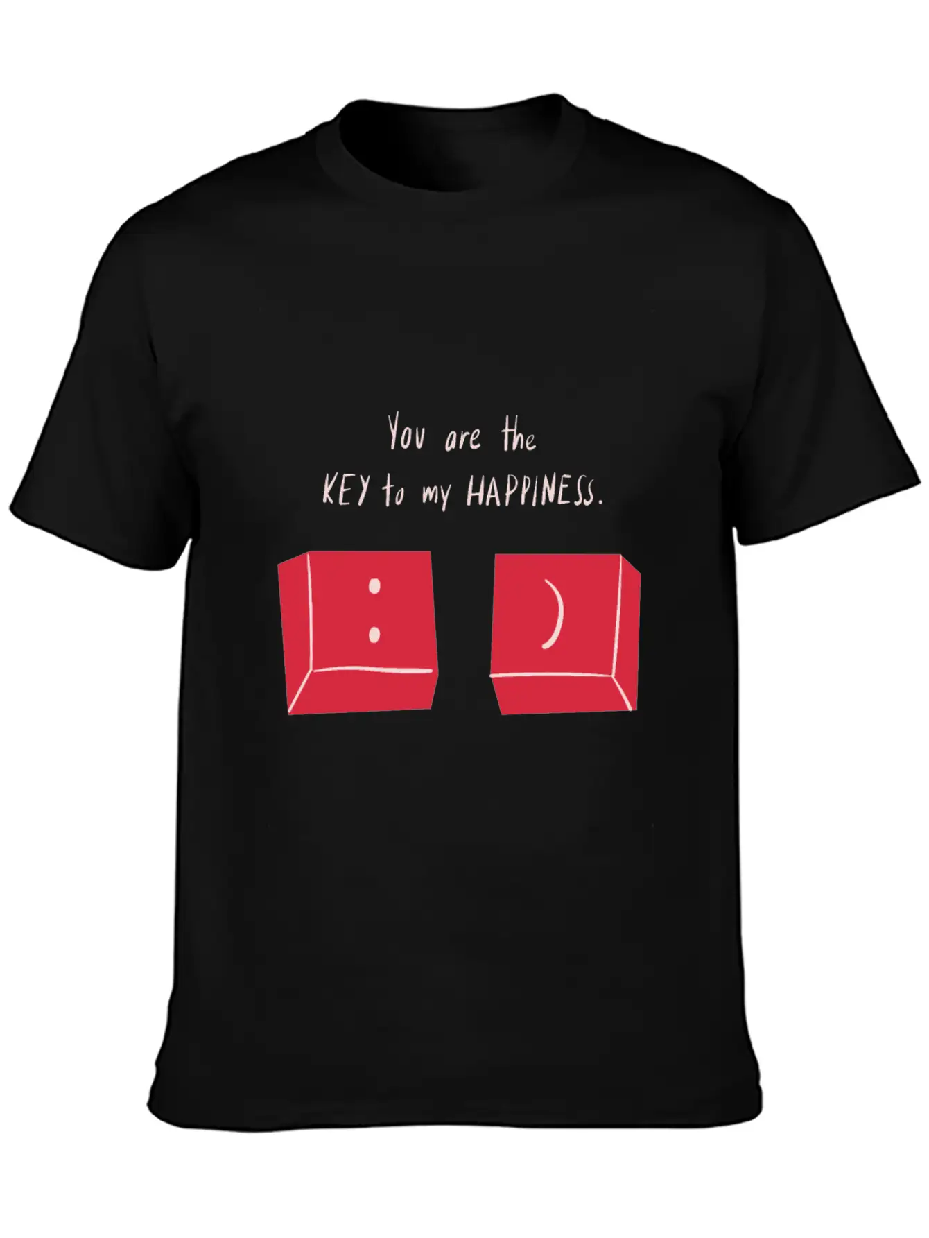 You Are The Key To My Happiness Keyboard Keys Love Unisex Short Sleeve Soft Cotton T-Shirt – Casual Everyday Wear